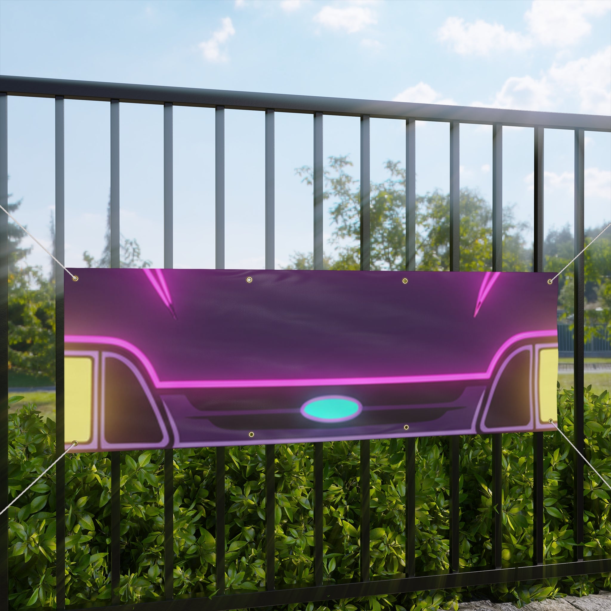 Ford Mustang Fox Body GT Neon Synthwave Banner