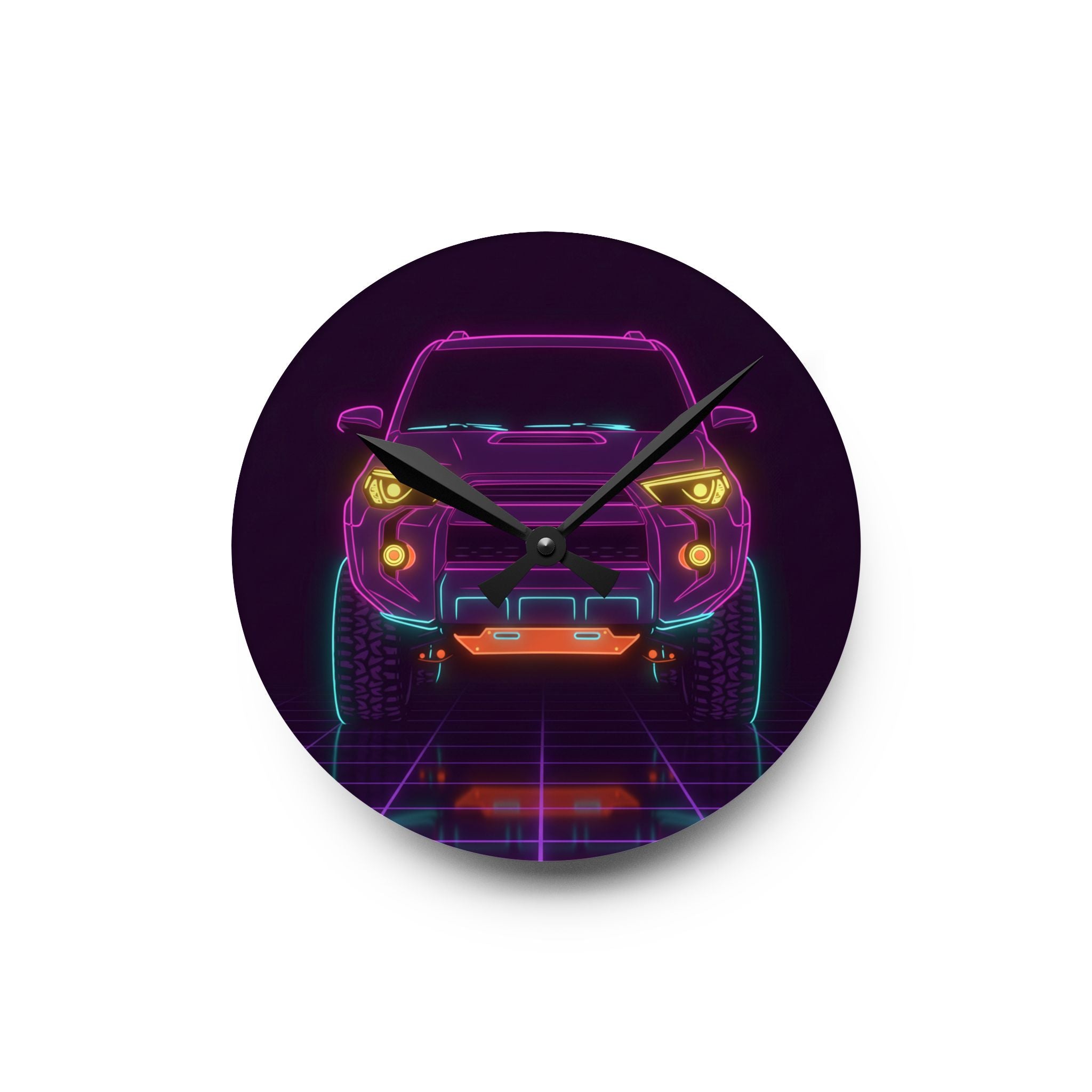 Toyota 4Runner TRD Pro Neon Synthwave Wall Clock