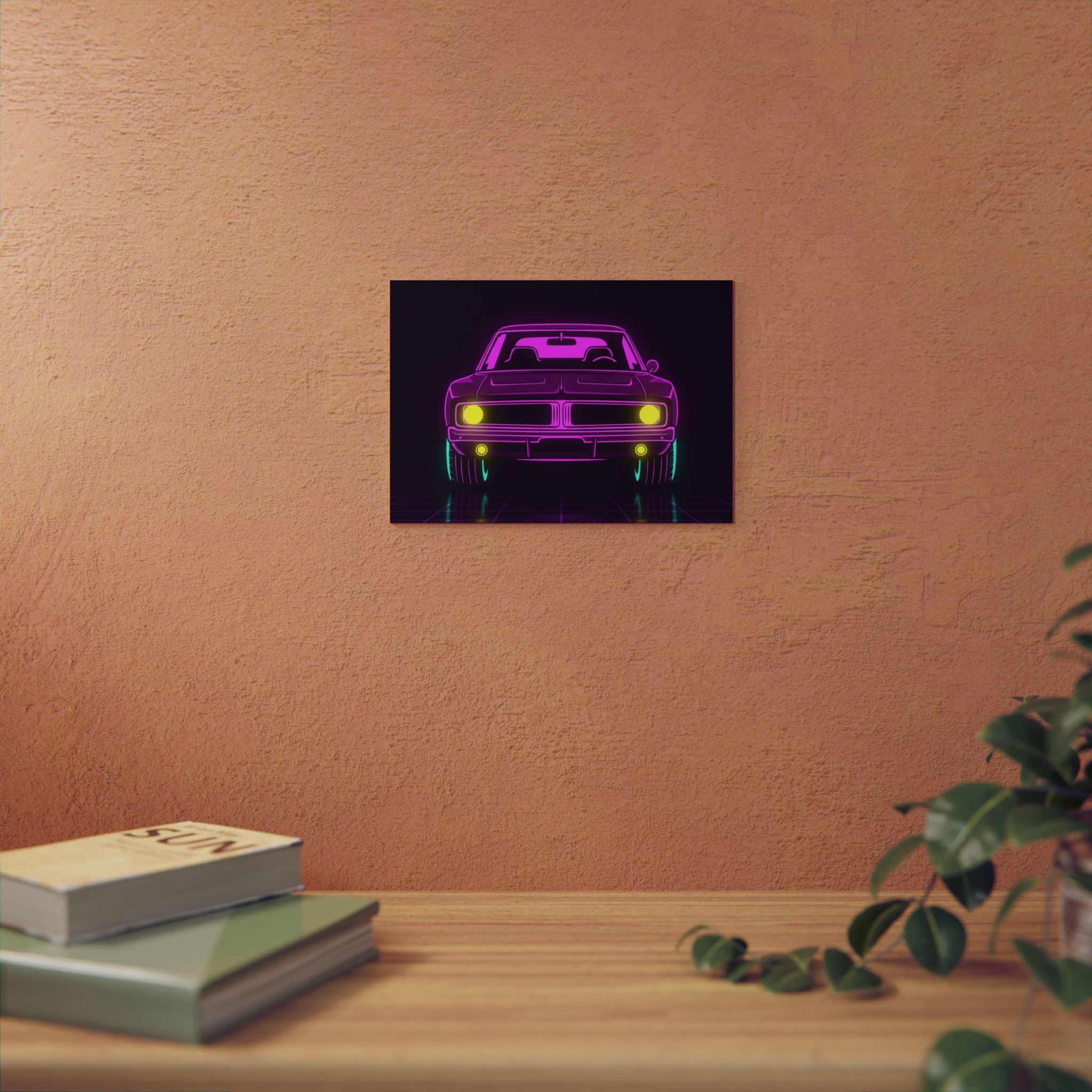 Dodge Charger R/T (1968-70) Resto-Mod Neon Synthwave Metal Wall Sign