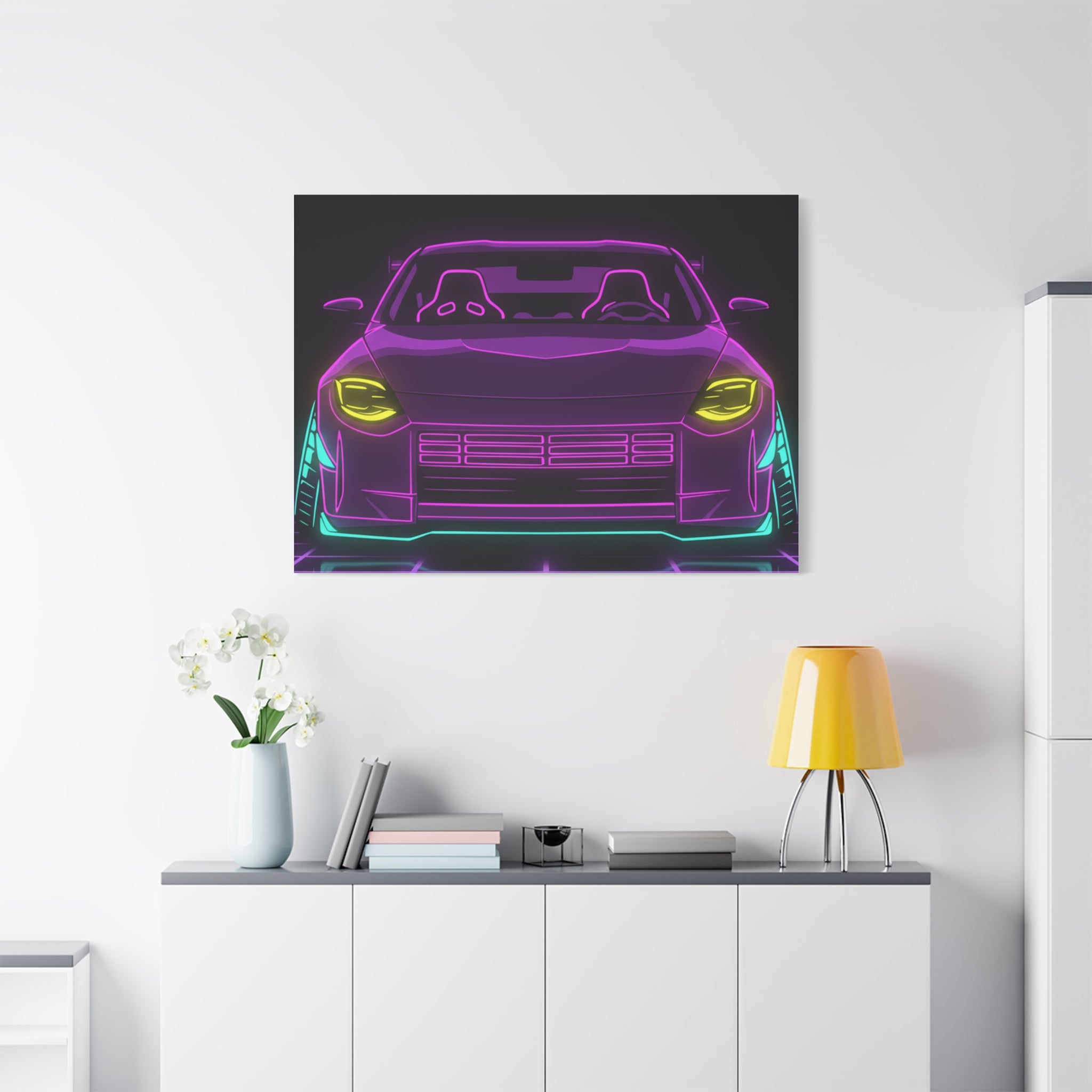 Nissan Z RZ34 (2023+) Neon Synthwave Canvas Wall Art