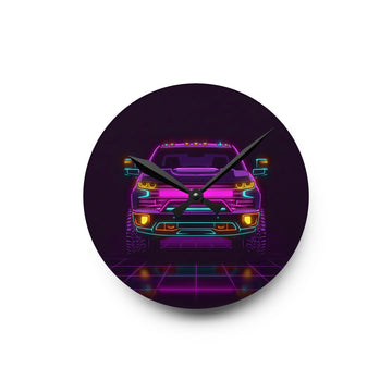 Chevy Silverado Trail Boss (2019+) Neon Synthwave Wall Clock