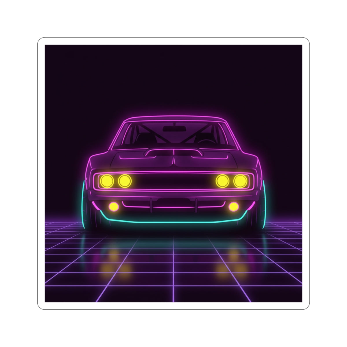 Dodge Charger R/T (1968-70) Neon Synthwave Sticker
