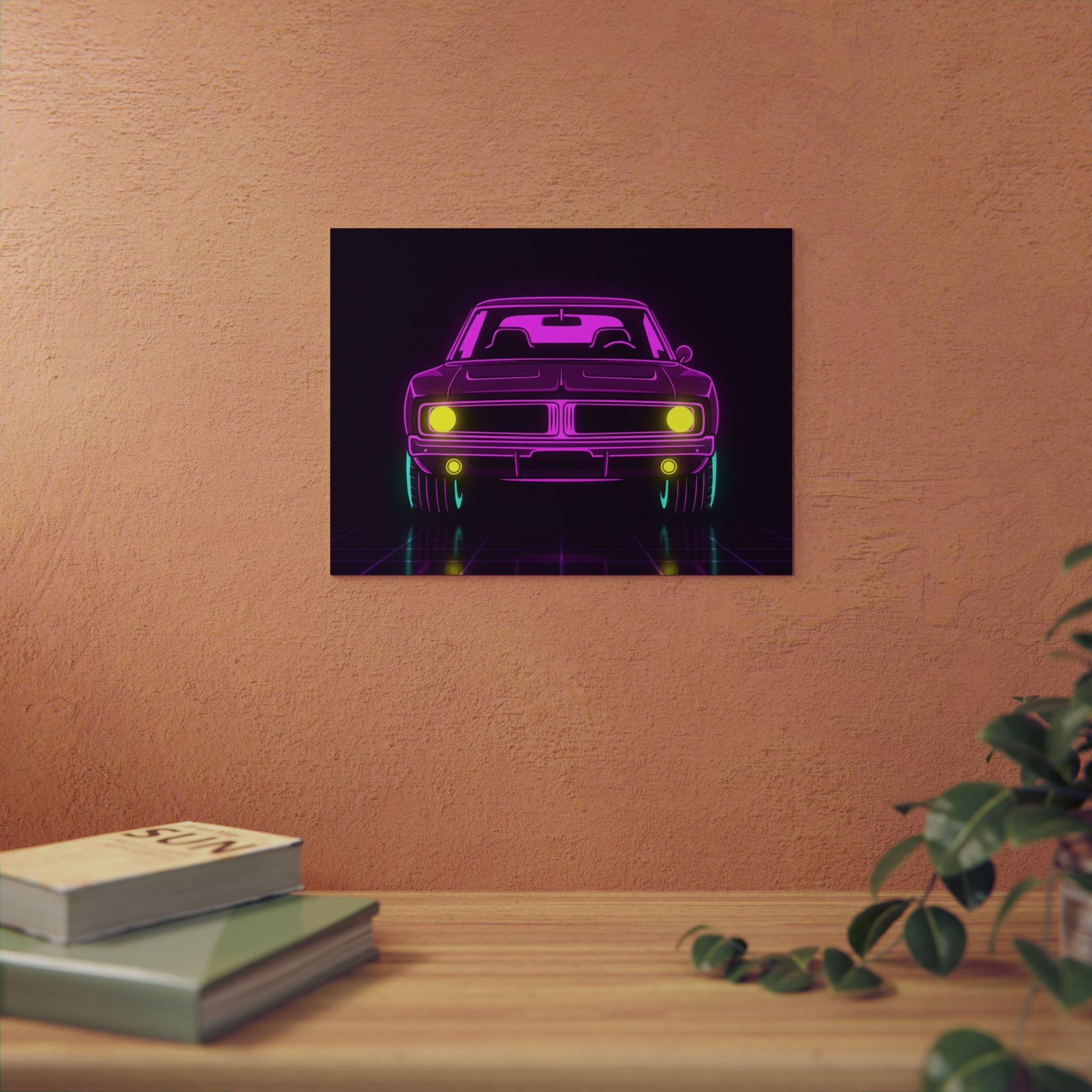 Dodge Charger R/T (1968-70) Resto-Mod Neon Synthwave Metal Wall Sign