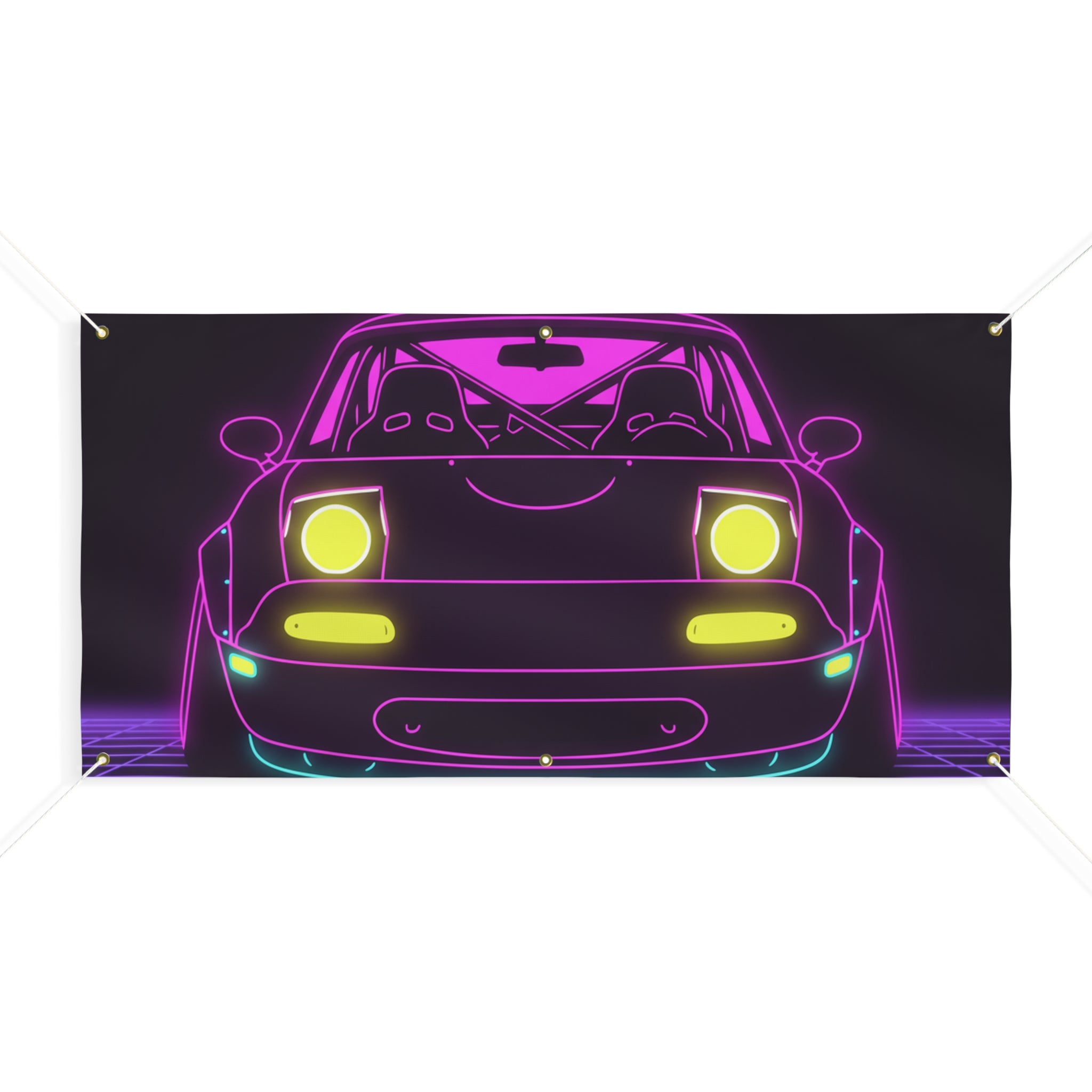 Mazda Miata NA (1989-97) Neon Synthwave Banner