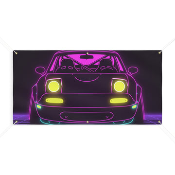 Mazda Miata NA (1989-97) Neon Synthwave Banner