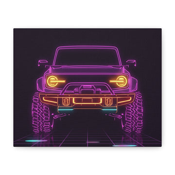 Ford Bronco (2021+) Neon Synthwave Canvas Wall Art