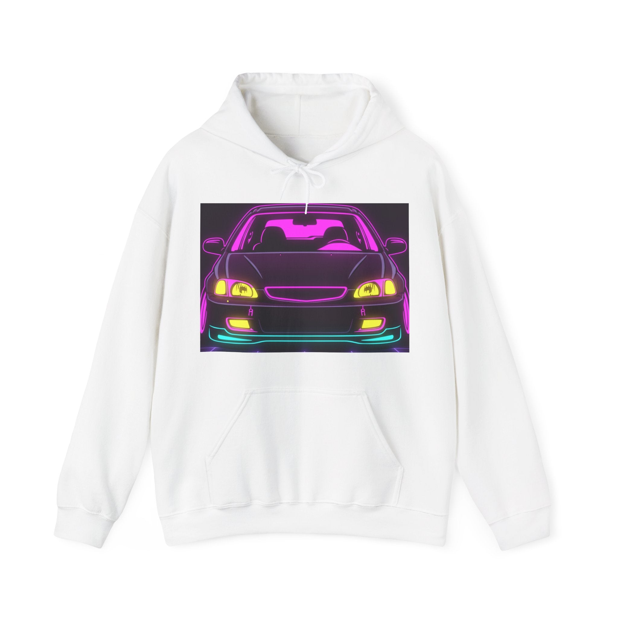 Honda Civic EK Hatch Neon Synthwave Unisex Hoodie