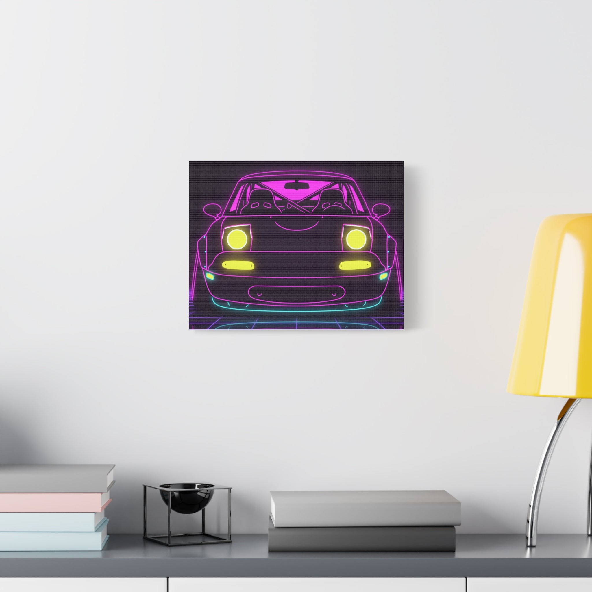 Mazda Miata NA (1989-97) Neon Synthwave Canvas Wall Art
