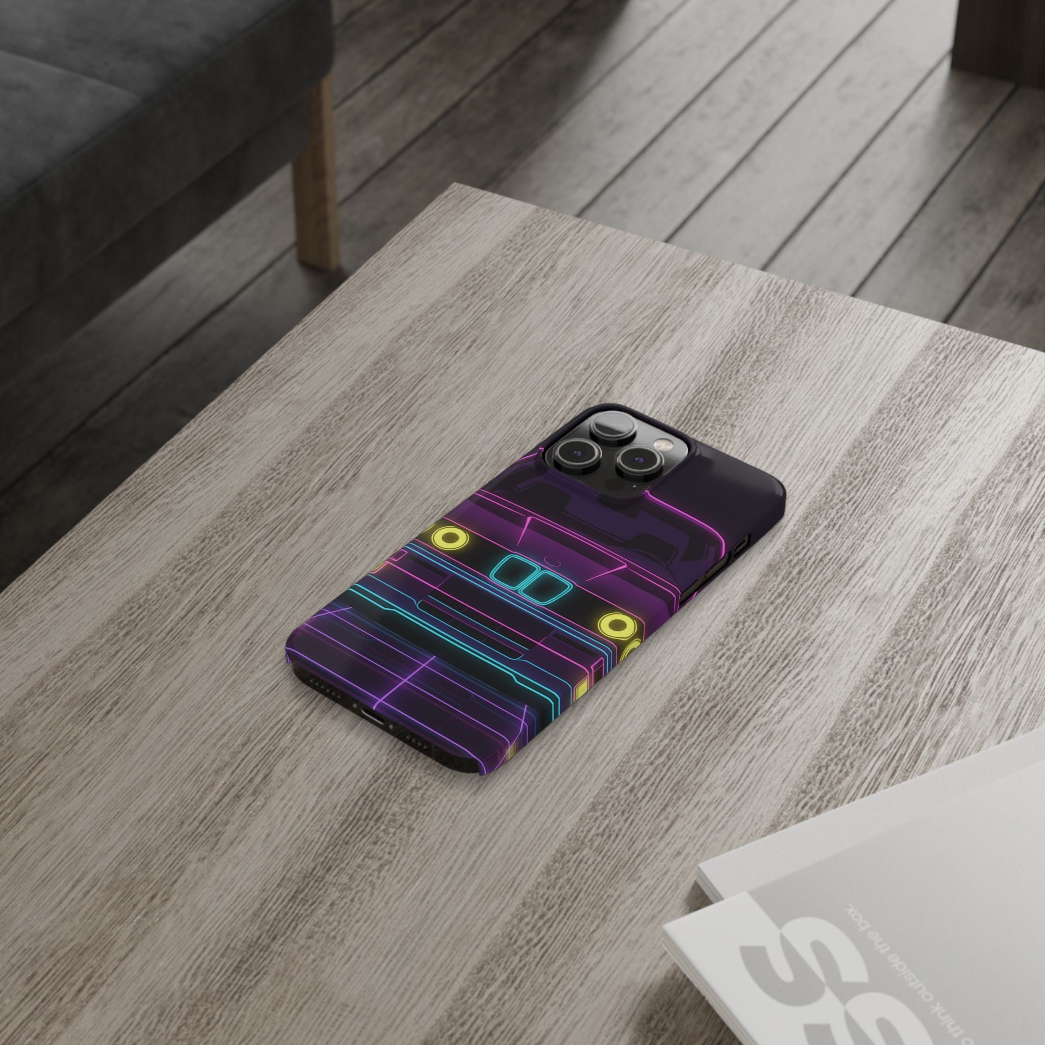 BMW E30 Neon Synthwave Phone Case