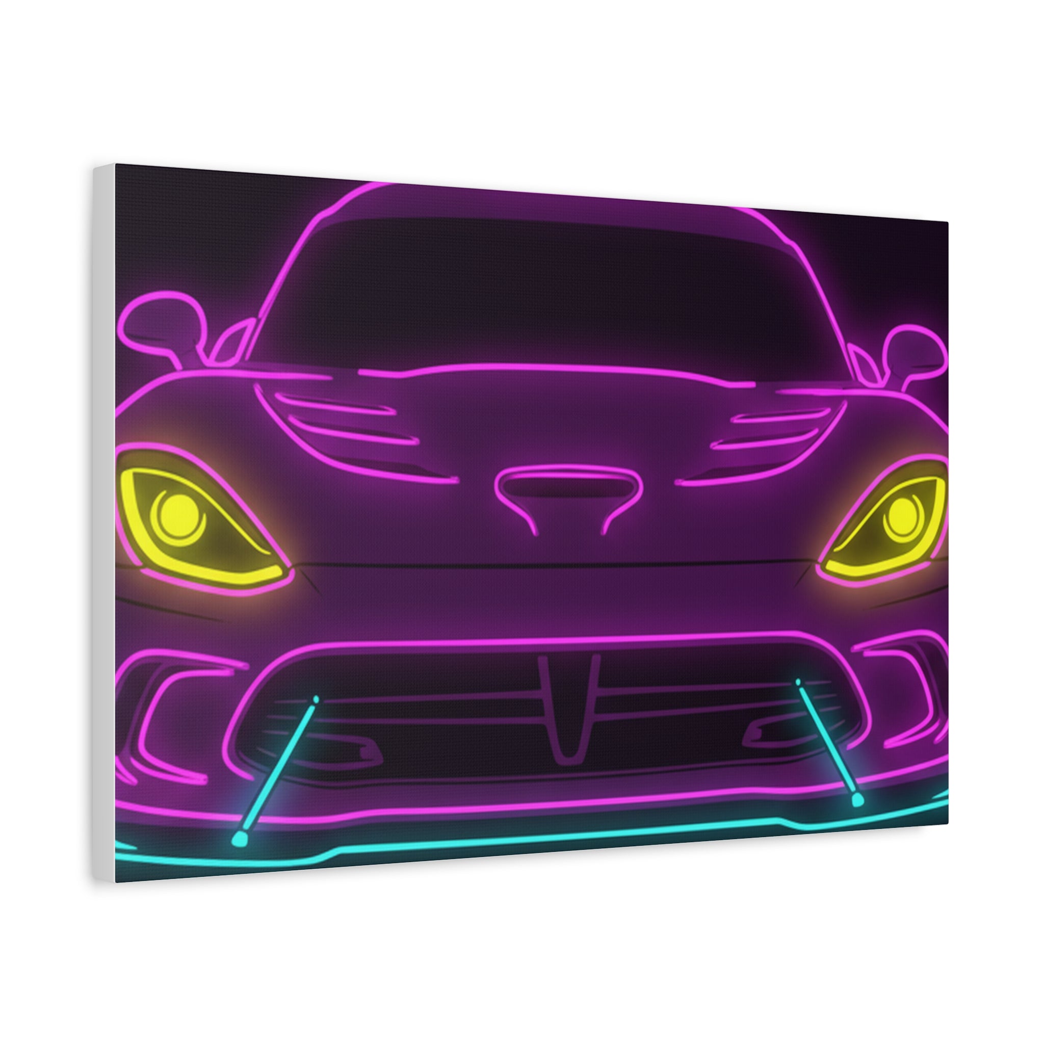 Dodge Viper (1992-17) Neon Synthwave Canvas Wall Art