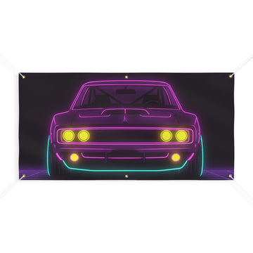Dodge Charger R/T (1968-70) Neon Synthwave Banner