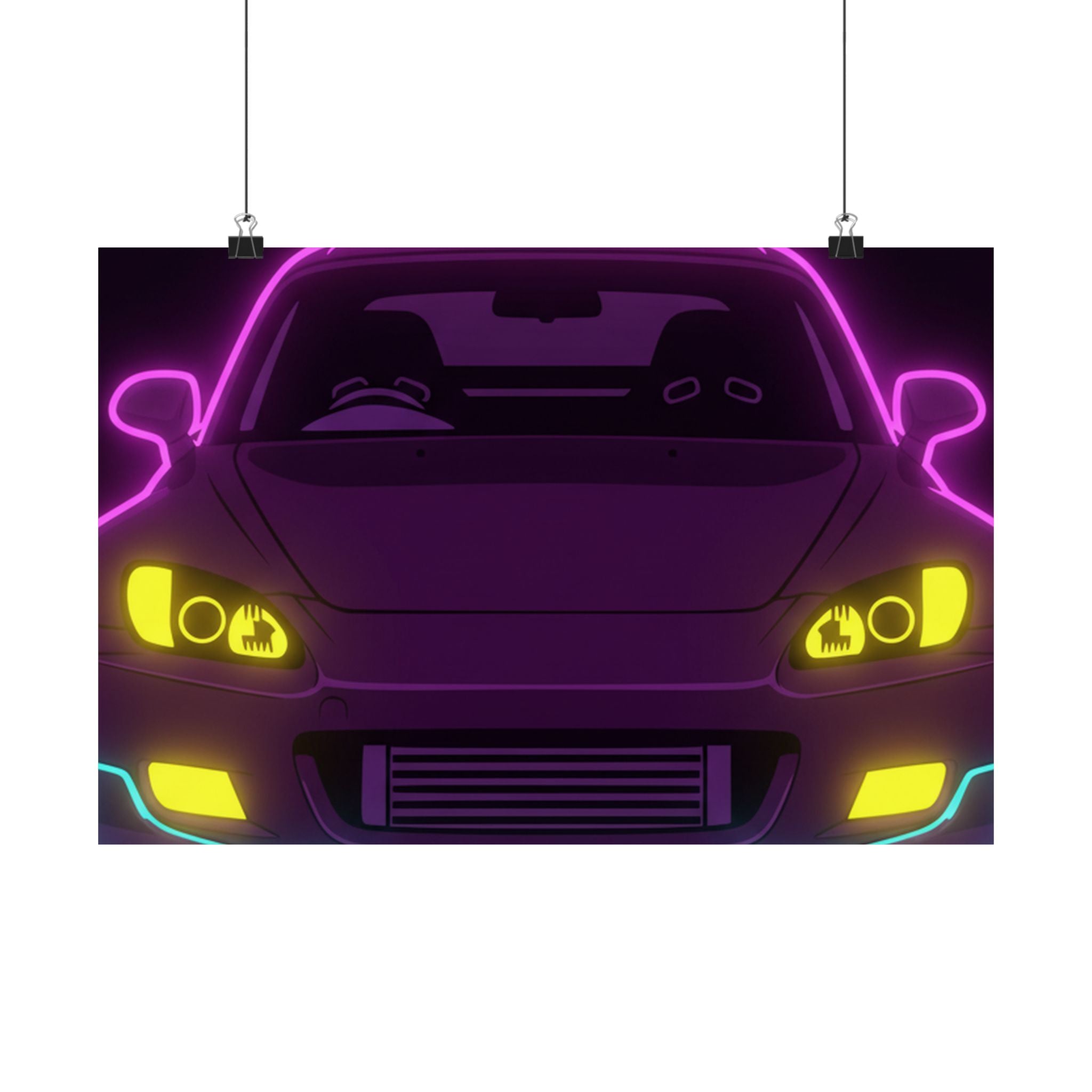 Honda S2000 (1999-09) Neon Synthwave Poster