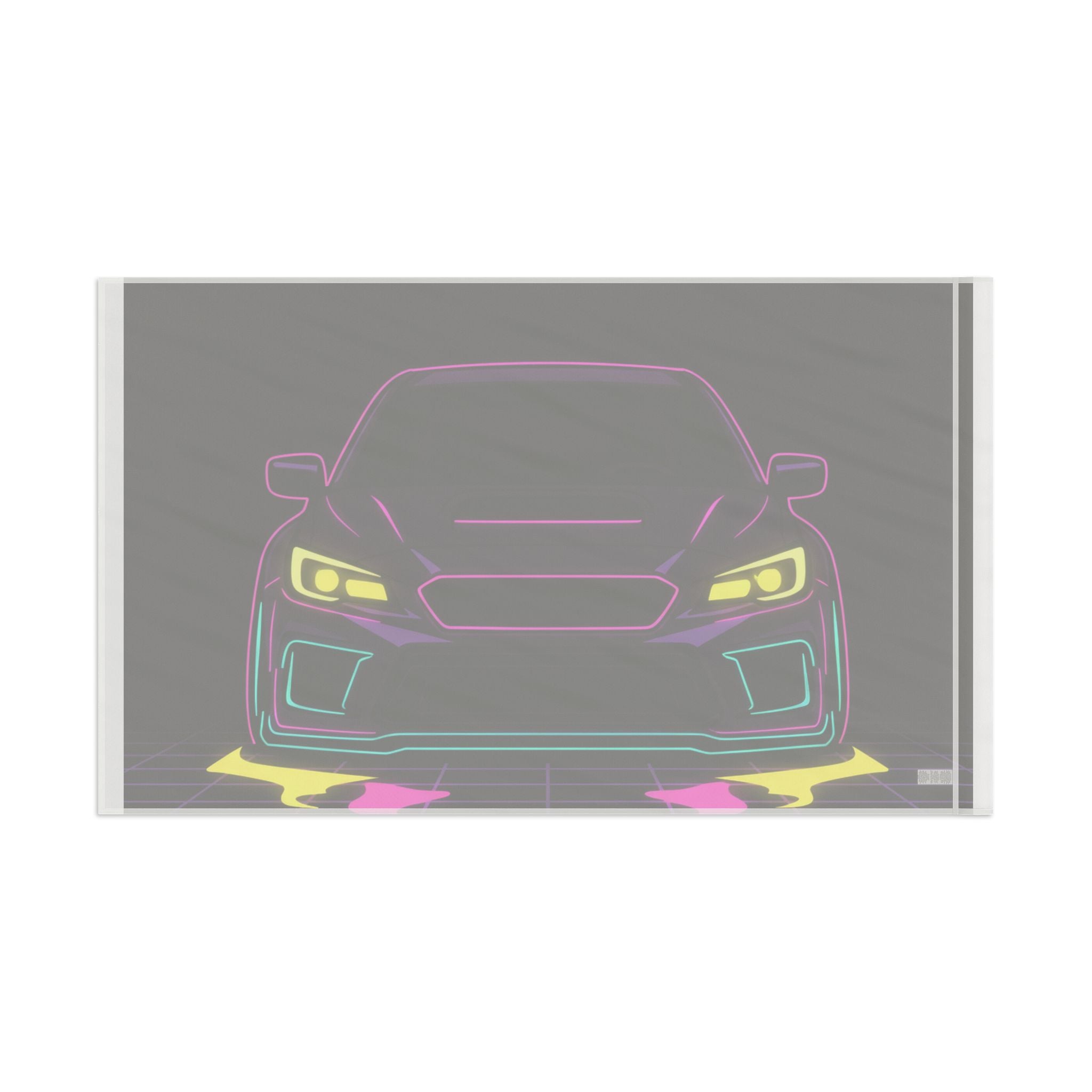 Subaru WRX STI Neon Synthwave Garage Flag