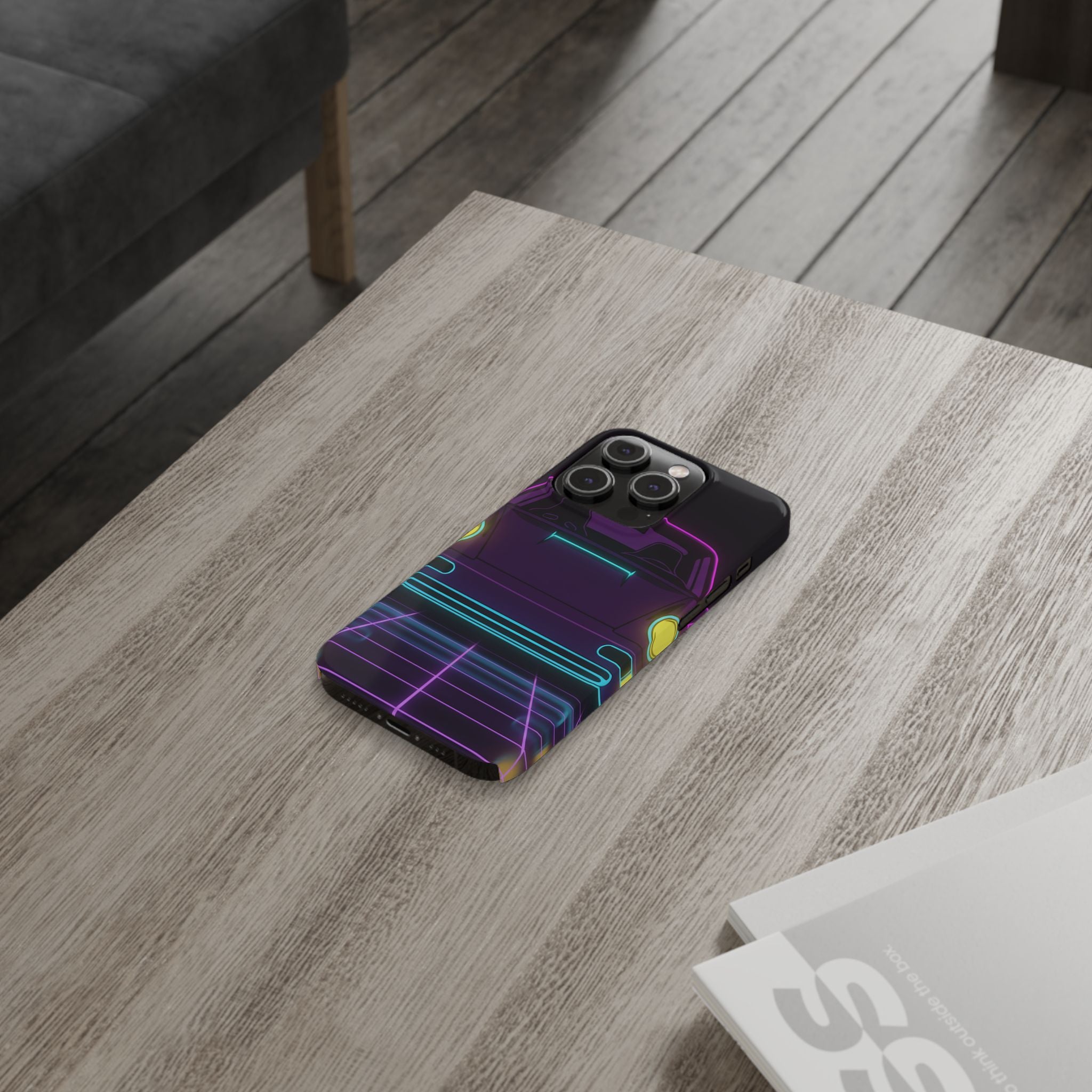 Porsche 964 Singer Neon Synthwave Phone Case