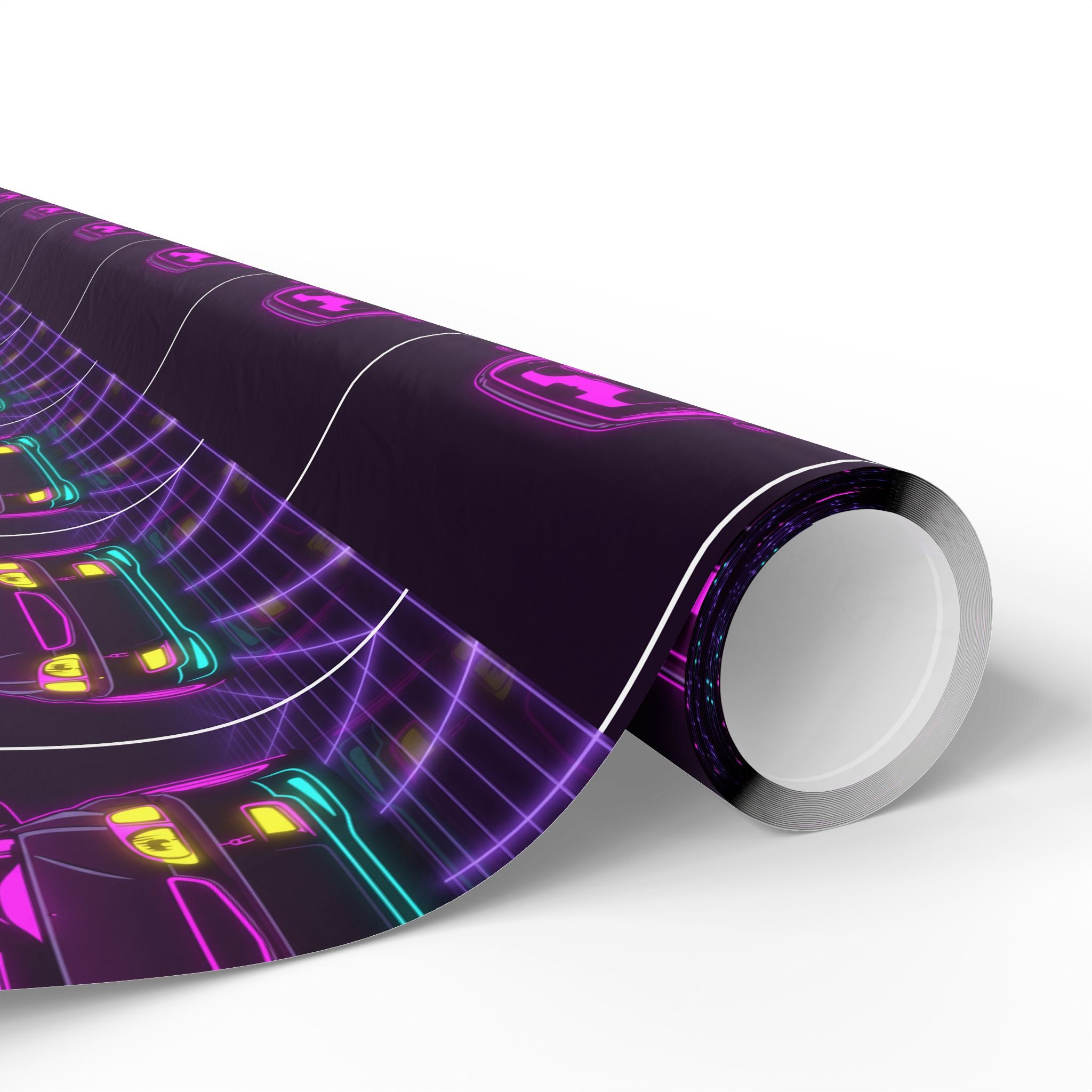 Honda Civic EK Hatch Neon Synthwave Gift Wrapping Paper