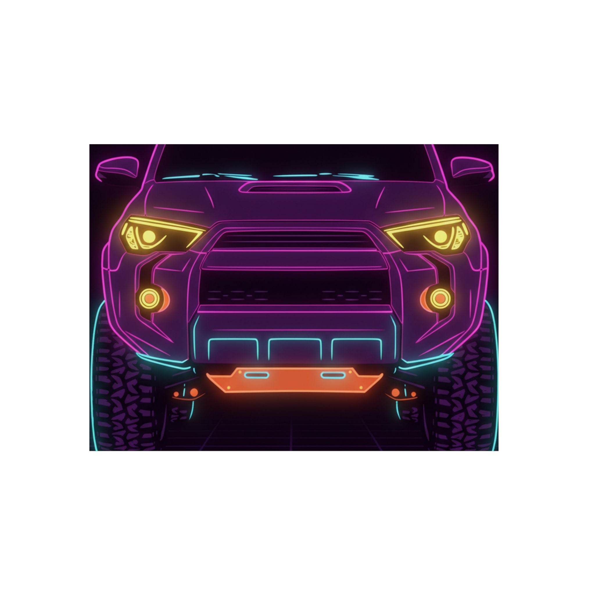 Toyota 4Runner TRD Pro Neon Synthwave Metal Wall Sign