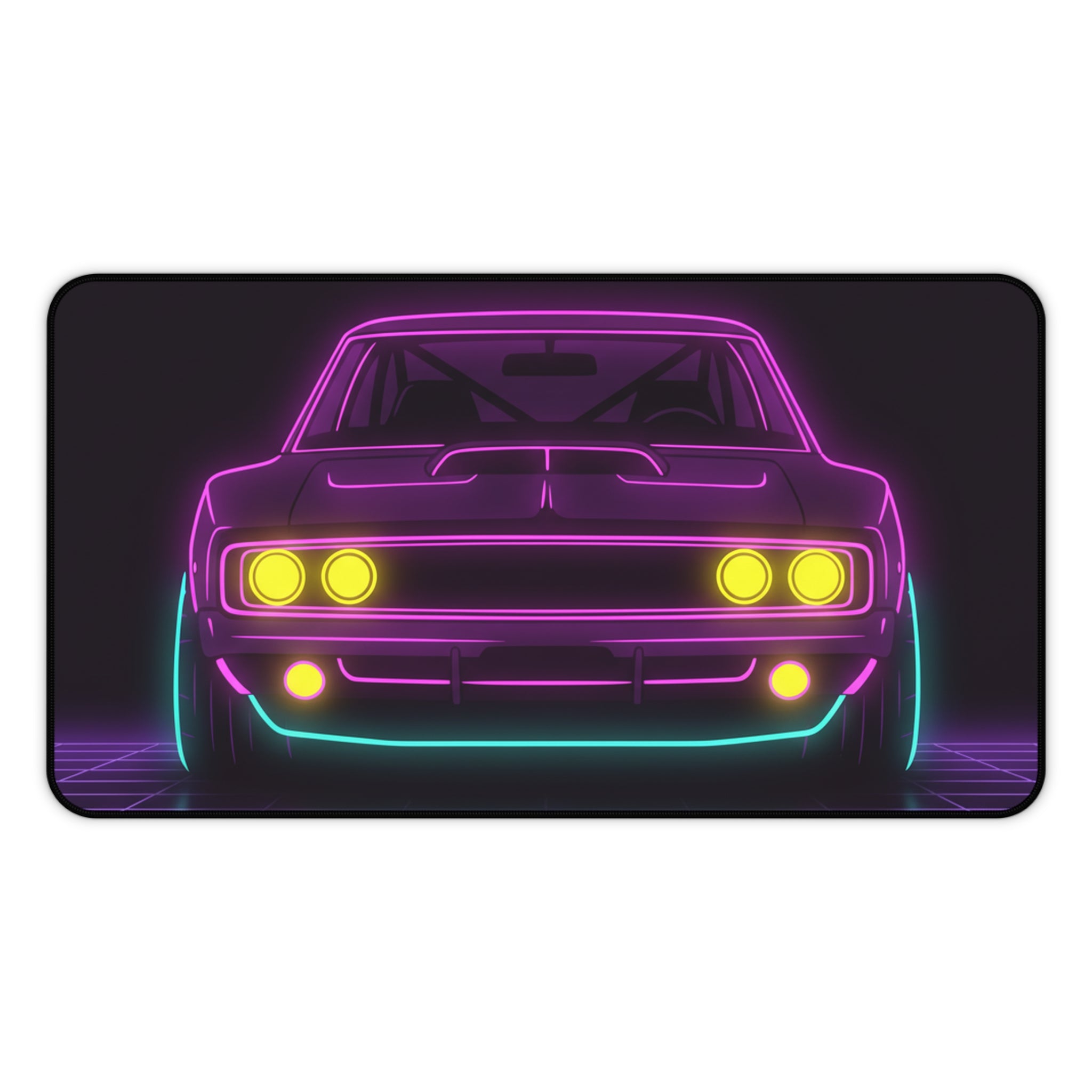 Dodge Charger R/T (1968-70) Neon Synthwave Desk Mat