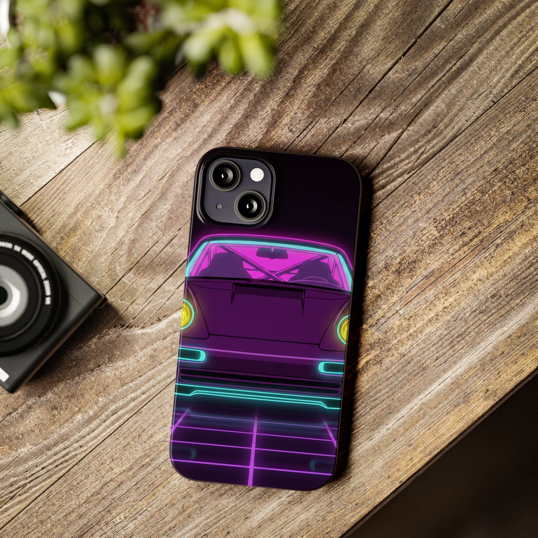 Porsche 964 Turbo Neon Synthwave Phone Case