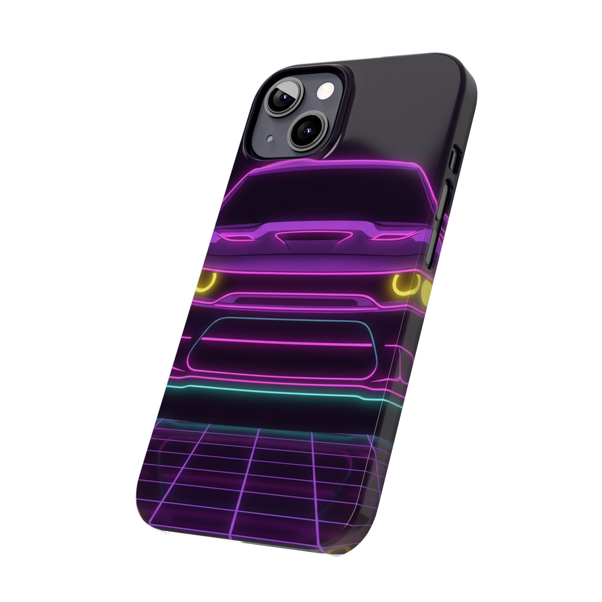 Dodge Challenger SRT Hellcat Neon Synthwave Phone Case