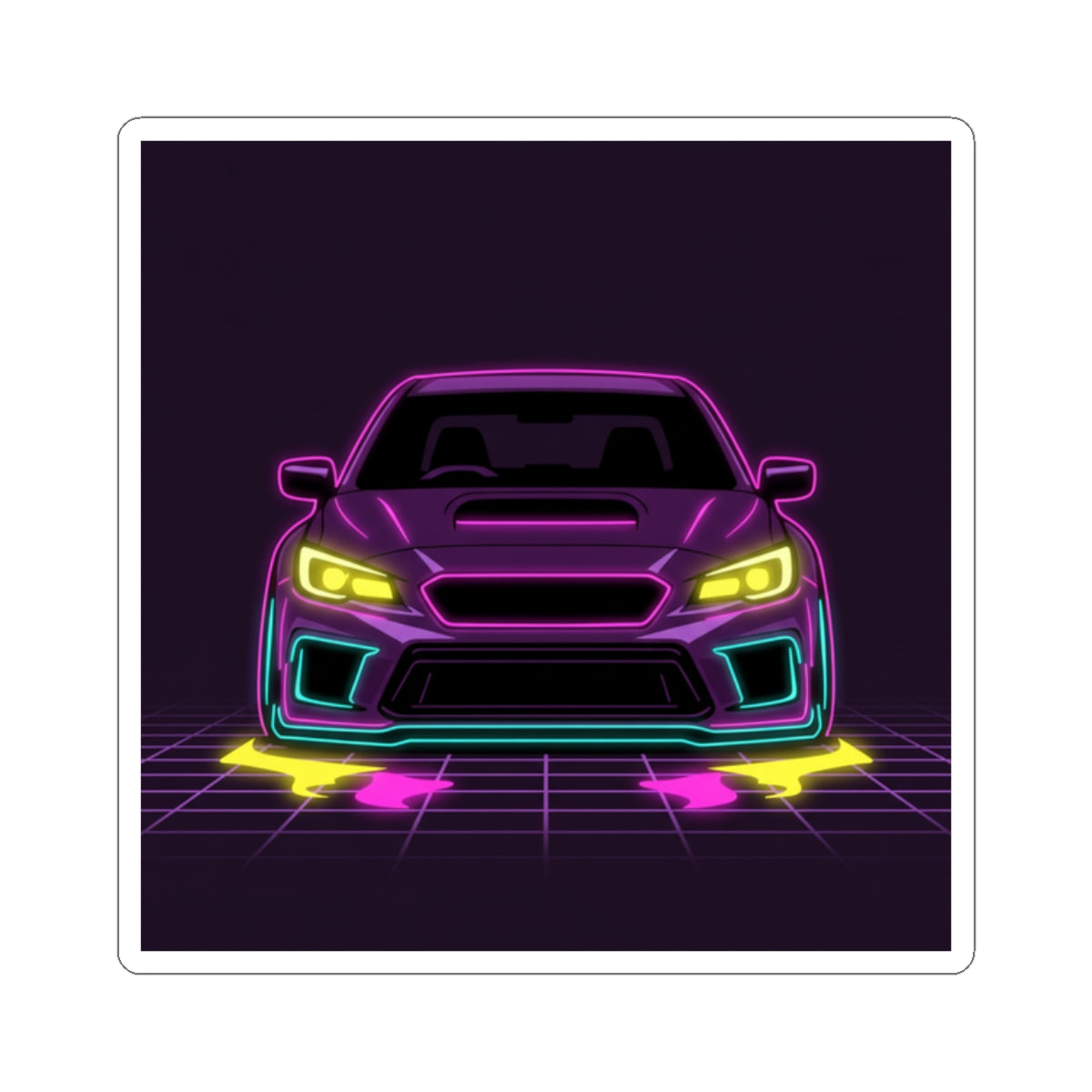 Subaru WRX STI Neon Synthwave Sticker