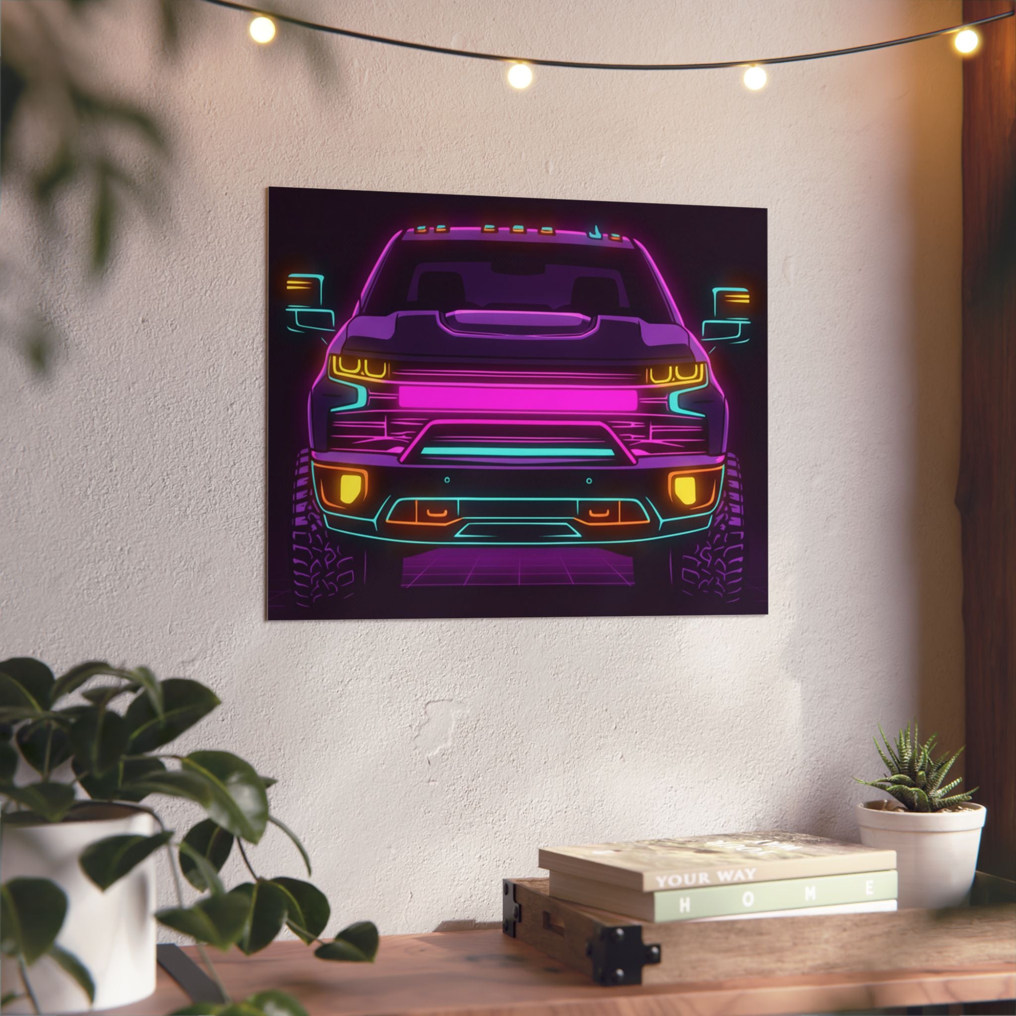 Chevy Silverado Trail Boss (2019+) Neon Synthwave Metal Wall Sign