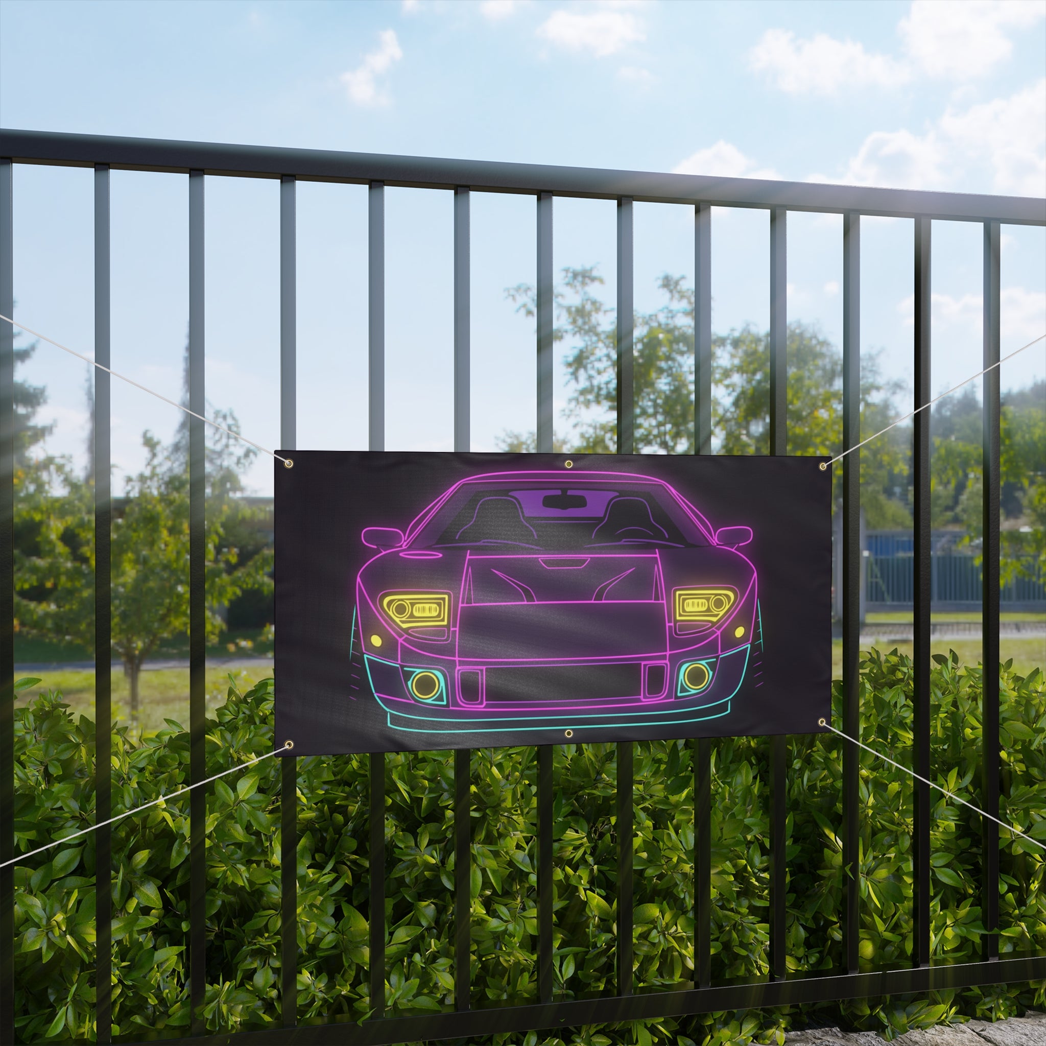 Ford GT40 (1964-69) Neon Synthwave Banner