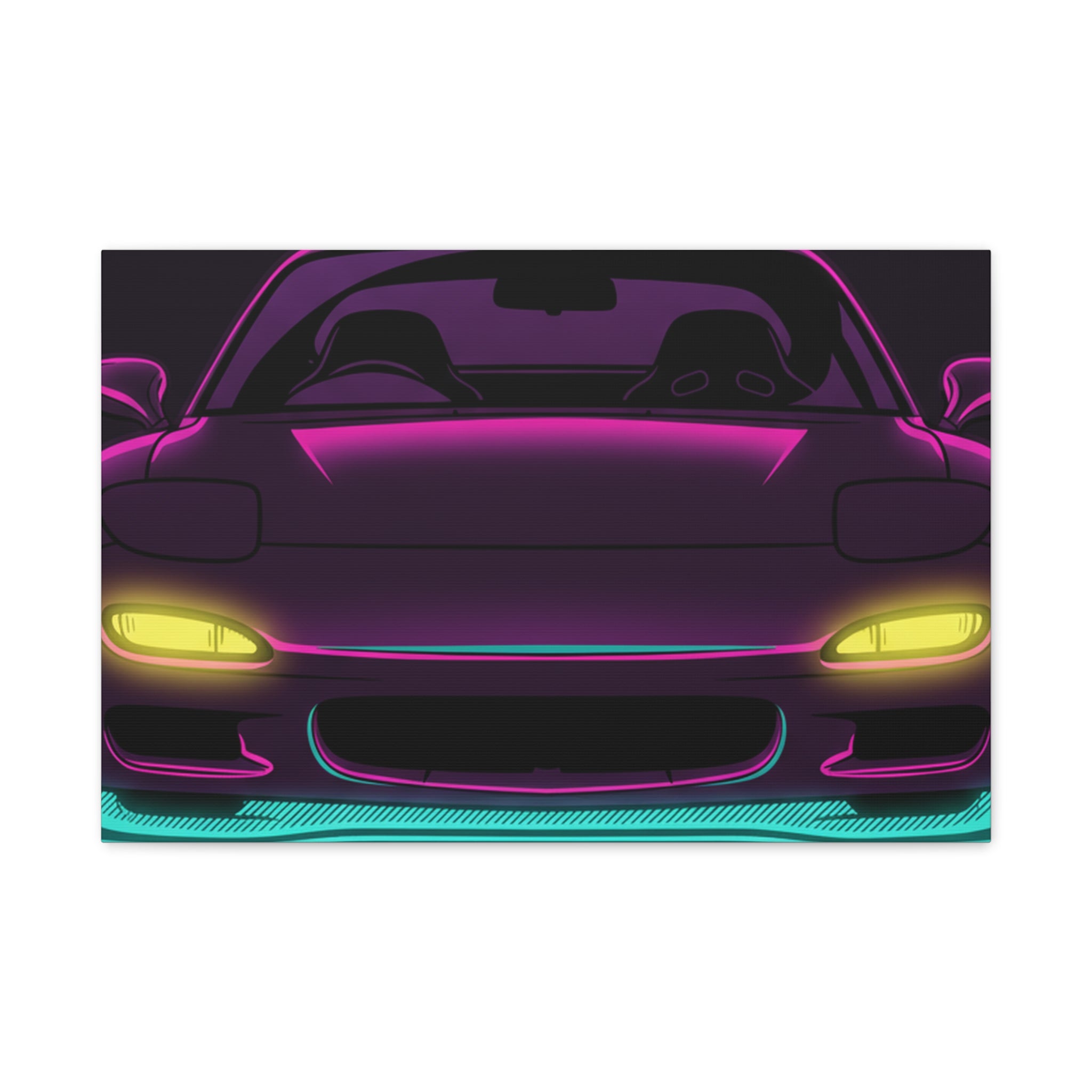 Mazda RX-7 FD Neon Synthwave Canvas Wall Art