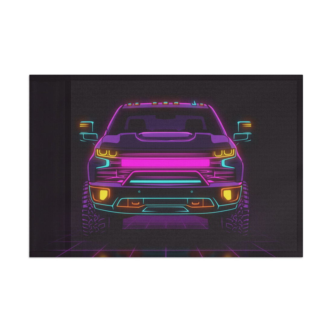 Chevy Silverado Trail Boss (2019+) Neon Synthwave Garage Flag