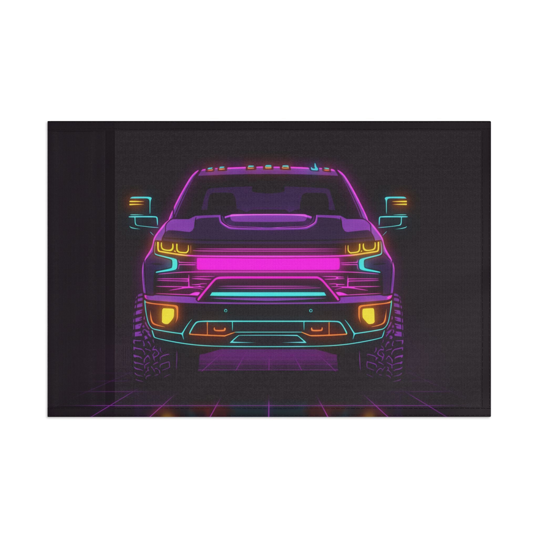 Chevy Silverado Trail Boss (2019+) Neon Synthwave Garage Flag