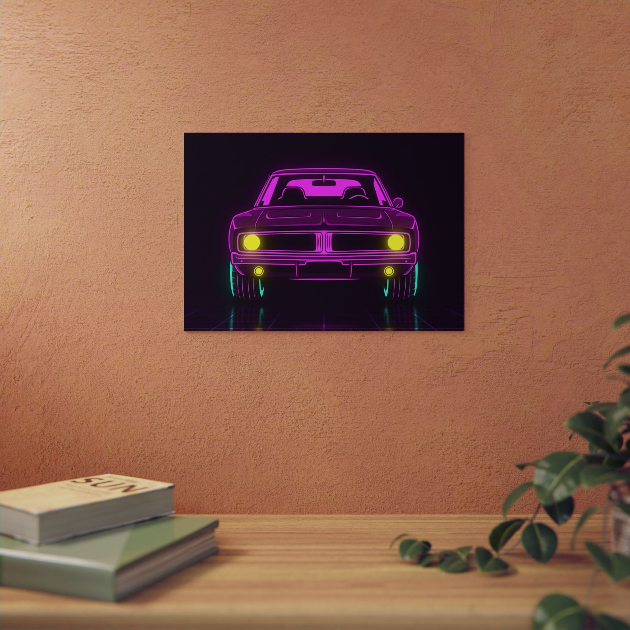 Dodge Charger R/T (1968-70) Resto-Mod Neon Synthwave Metal Wall Sign