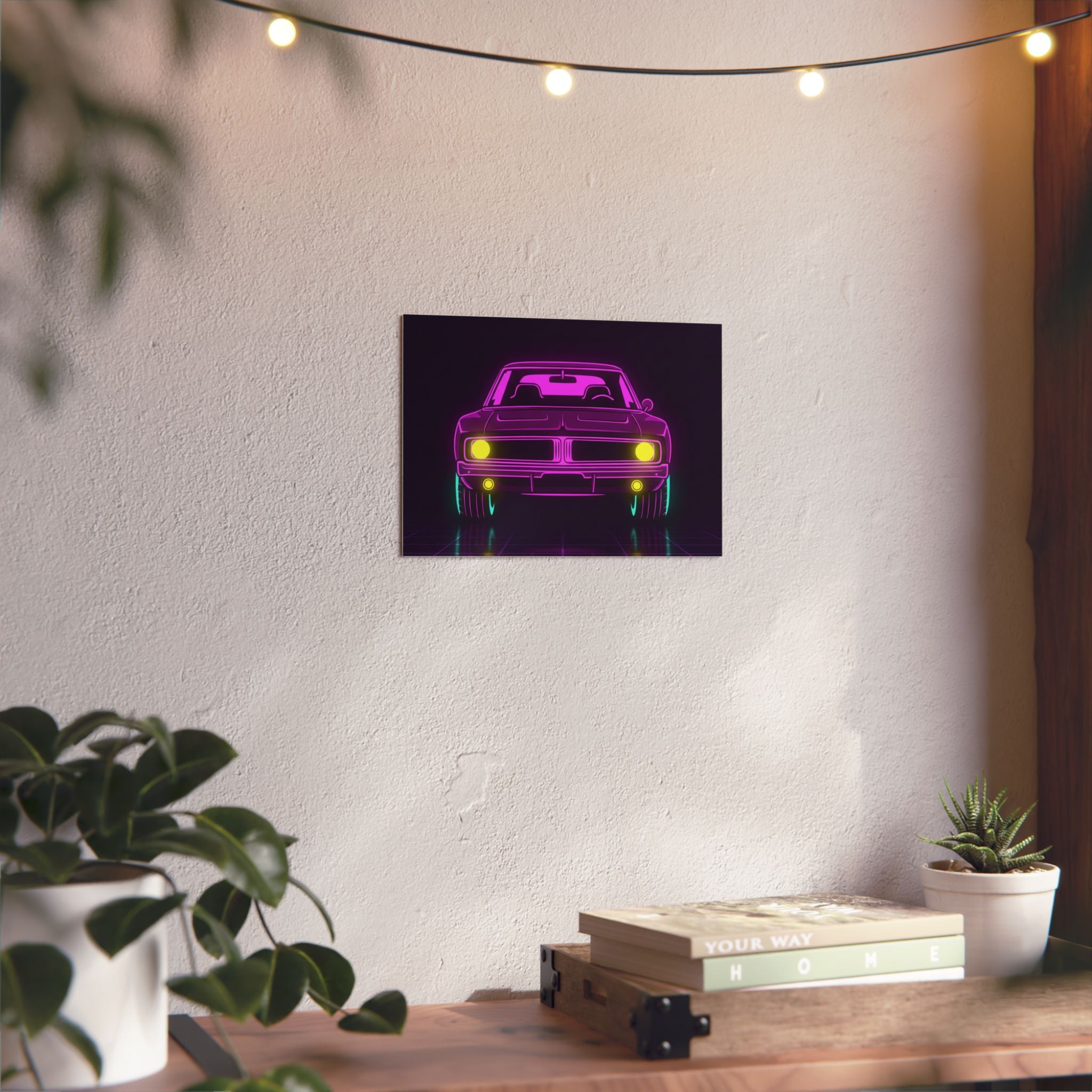 Dodge Charger R/T (1968-70) Resto-Mod Neon Synthwave Metal Wall Sign