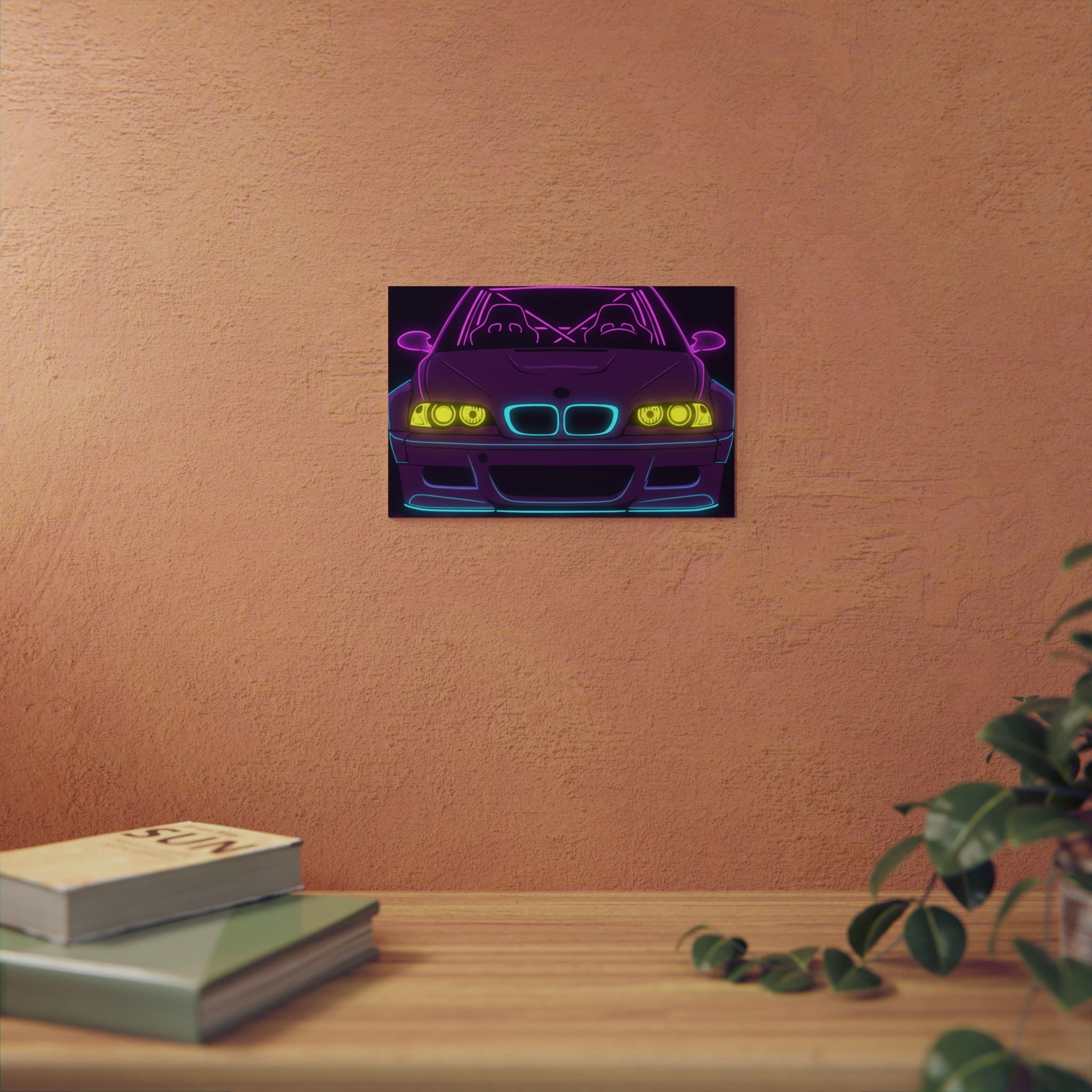 BMW E46 M3 (2000-06) Neon Synthwave Metal Wall Sign