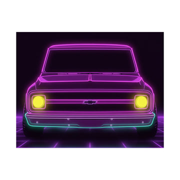 Chevy C10 Pickup (1967-72) Pro-Touring Neon Synthwave Poster
