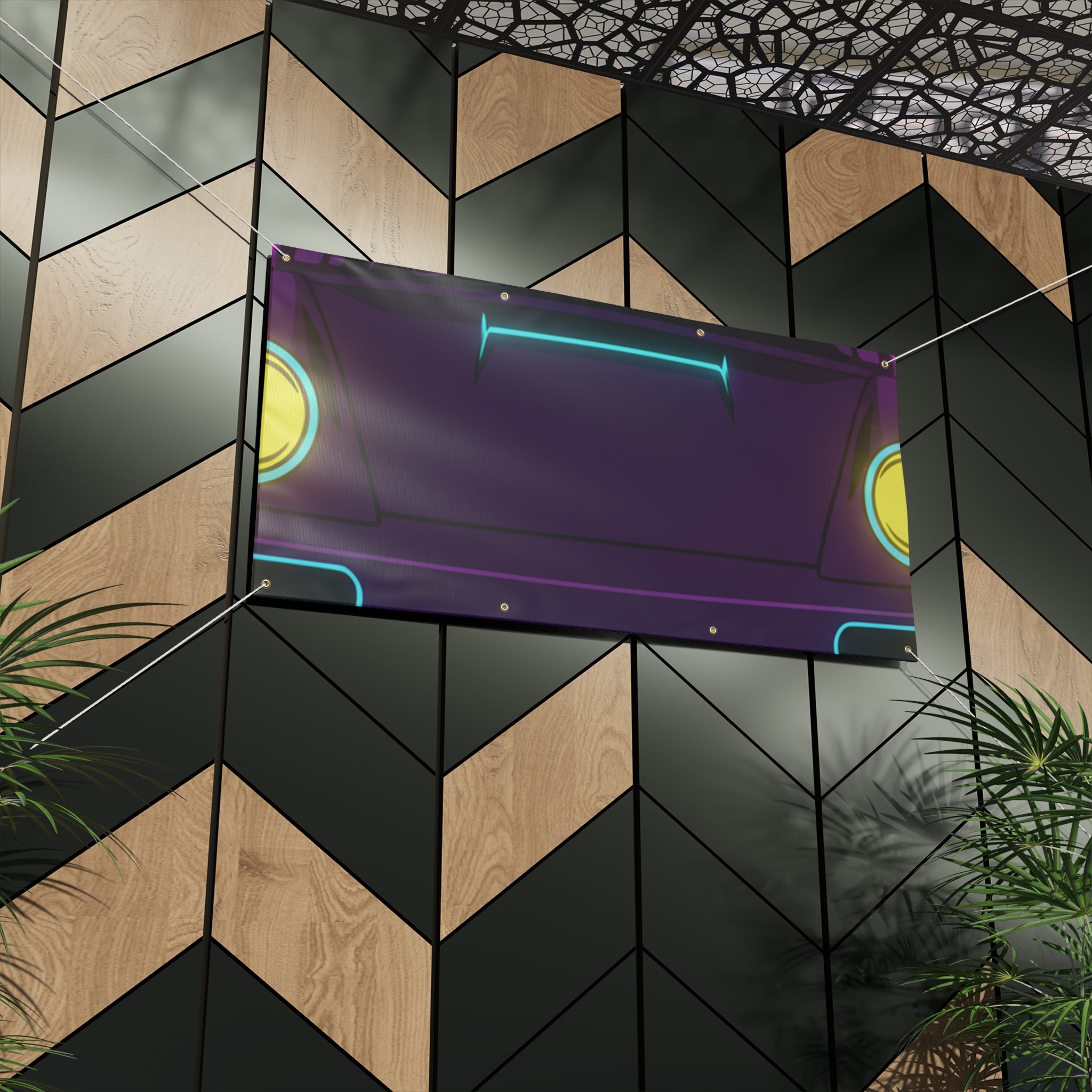 Porsche 964 Singer Neon Synthwave Banner