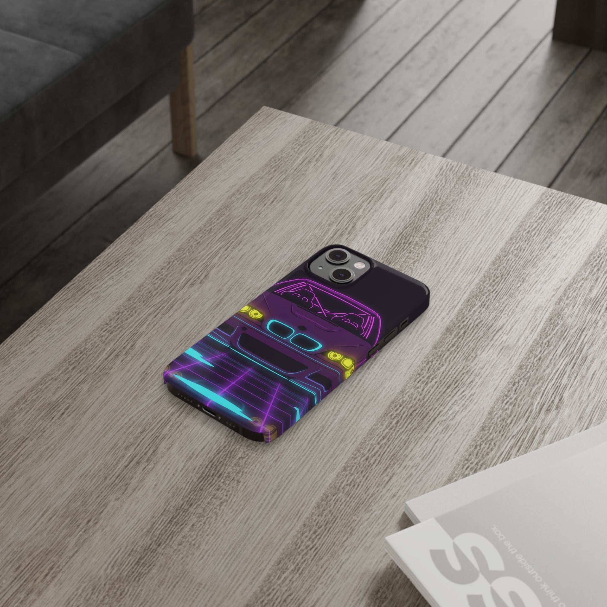 BMW E46 M3 (2000-06) Neon Synthwave Phone Case
