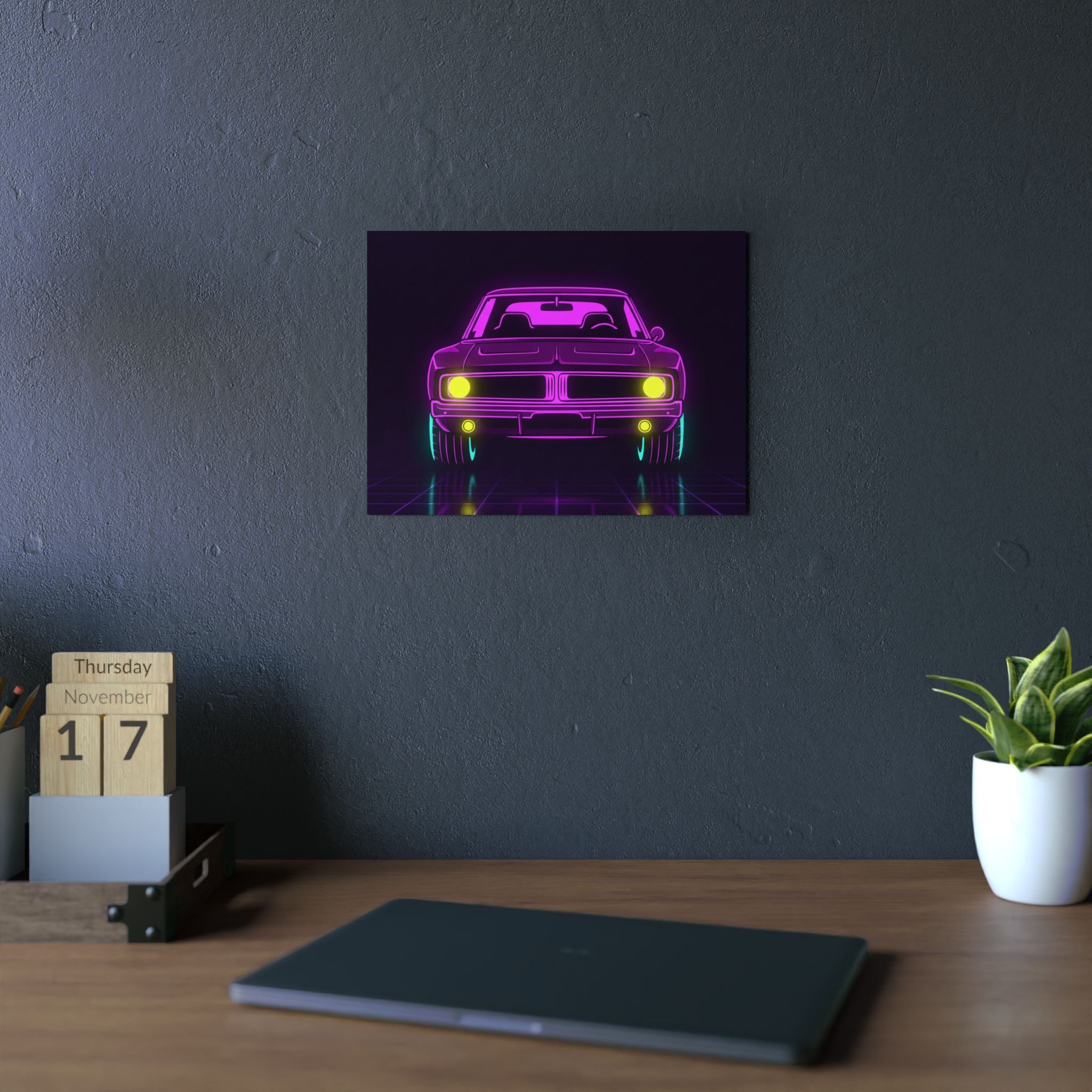 Dodge Charger R/T (1968-70) Resto-Mod Neon Synthwave Metal Wall Sign