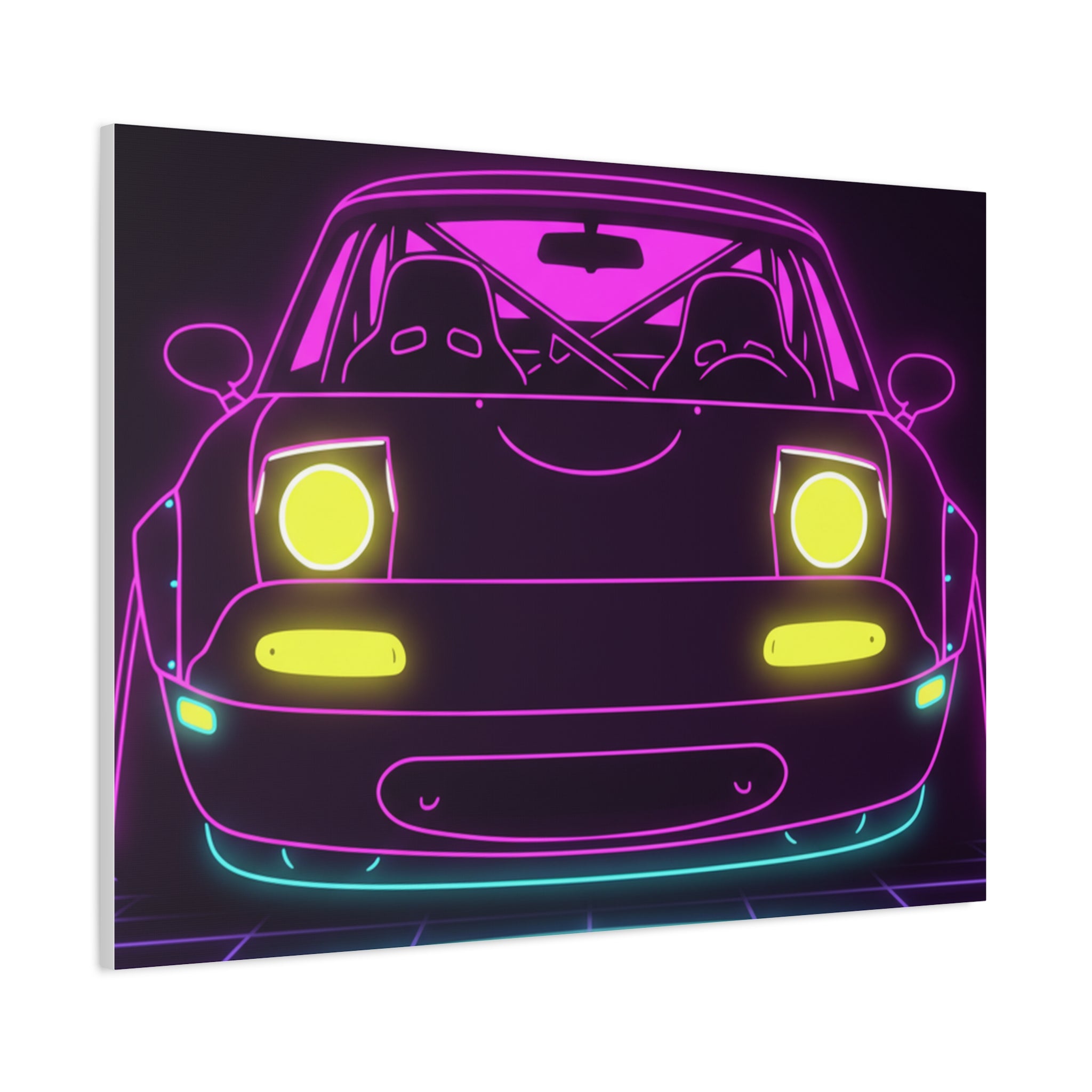 Mazda Miata NA (1989-97) Neon Synthwave Canvas Wall Art