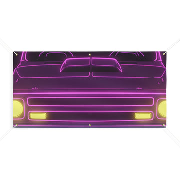 Chevy C10 Pickup (1967-72) Neon Synthwave Banner
