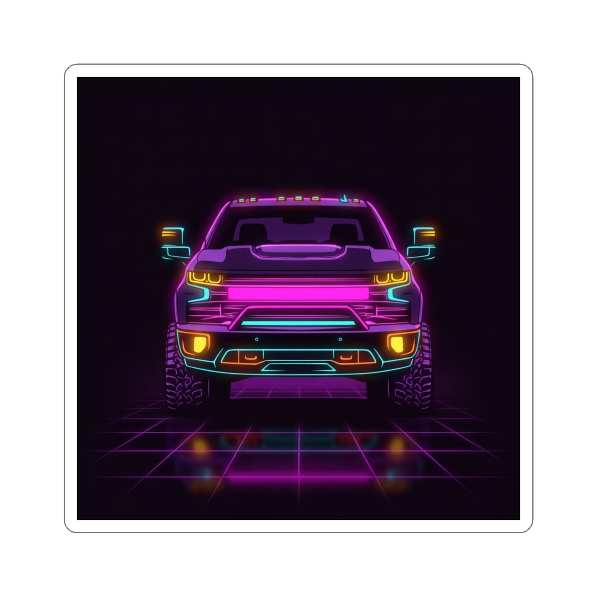 Chevy Silverado Trail Boss (2019+) Neon Synthwave Sticker