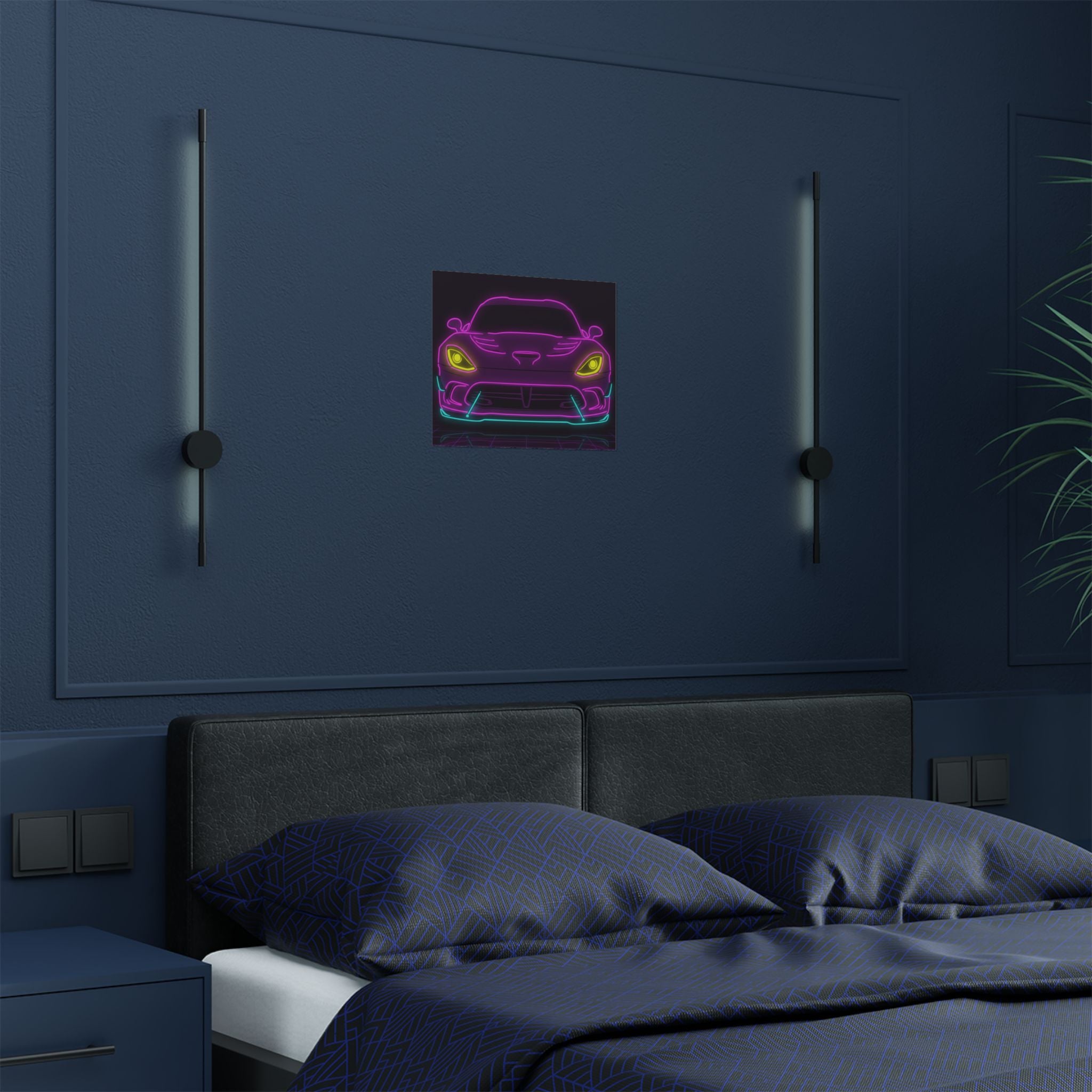 Dodge Viper (1992-17) Neon Synthwave Poster