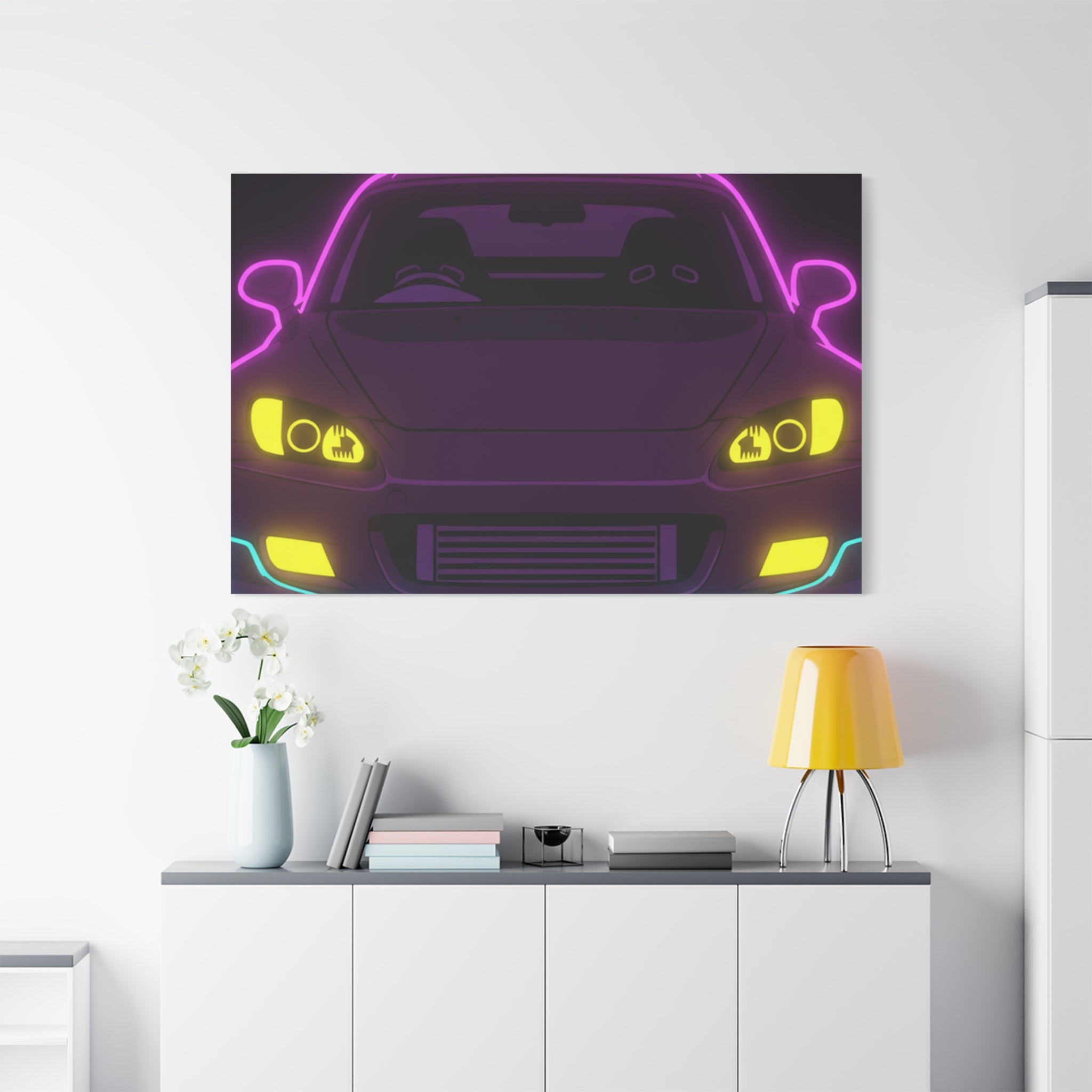 Honda S2000 (1999-09) Neon Synthwave Canvas Wall Art