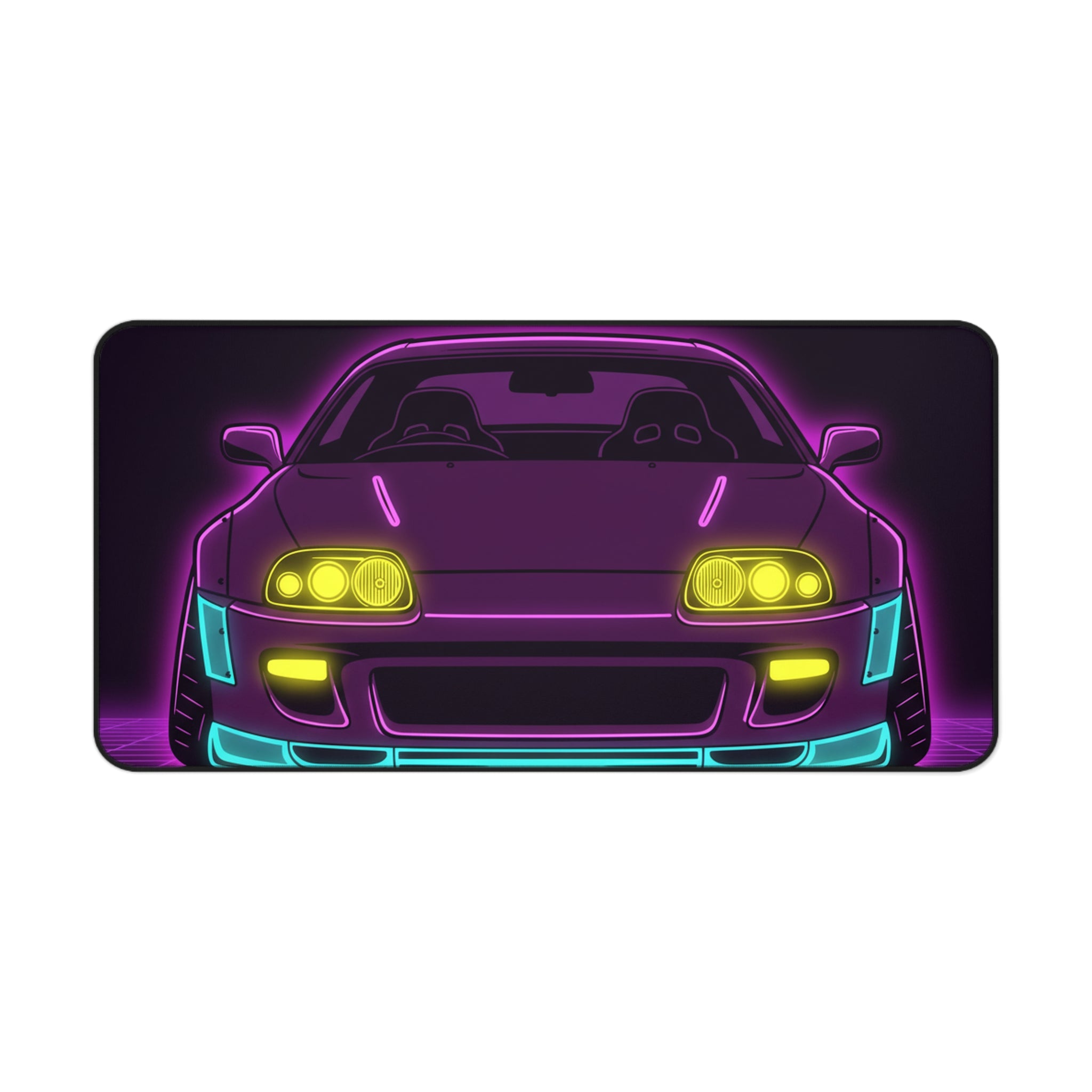 Toyota Supra MK4 Neon Synthwave Desk Mat
