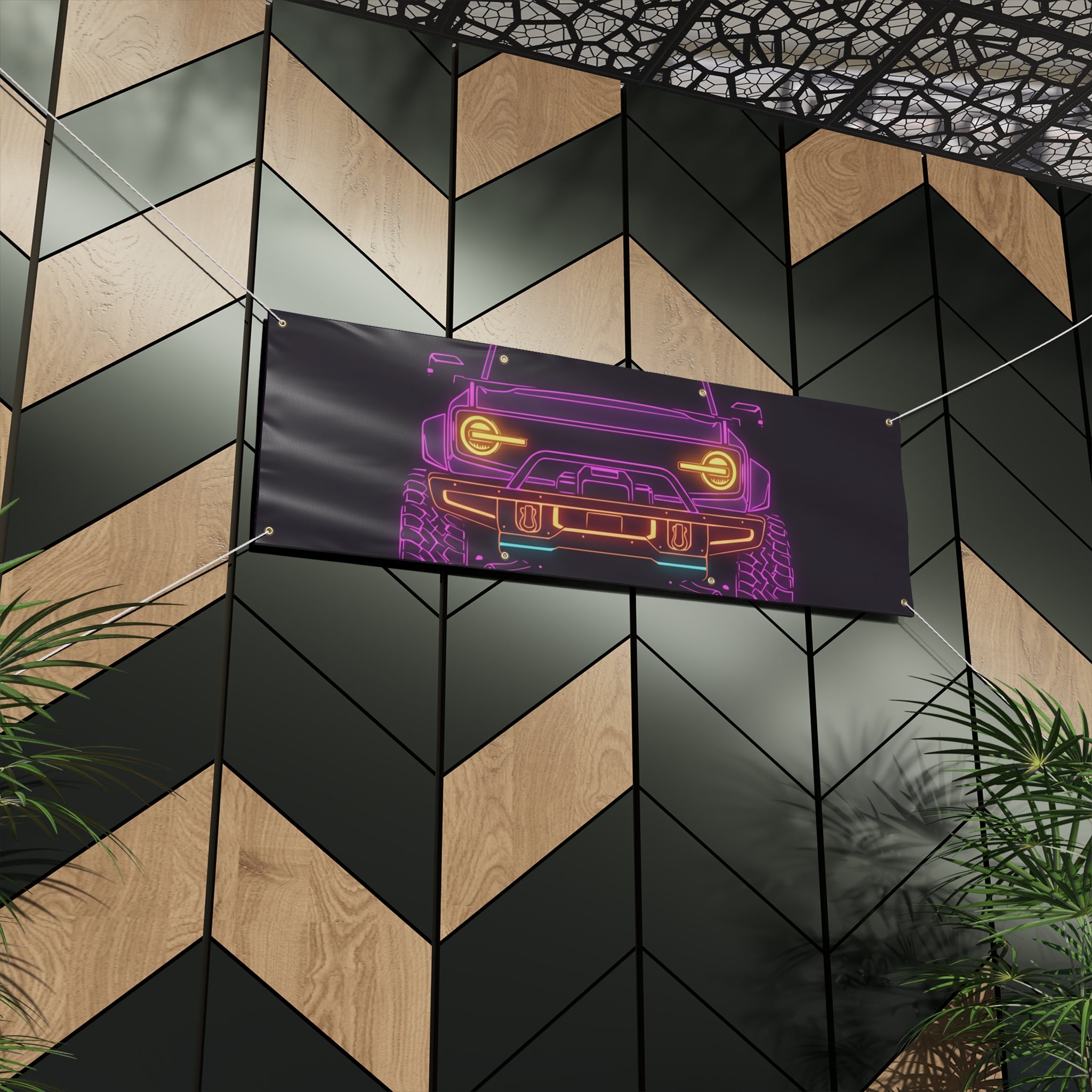 Ford Bronco (2021+) Neon Synthwave Banner