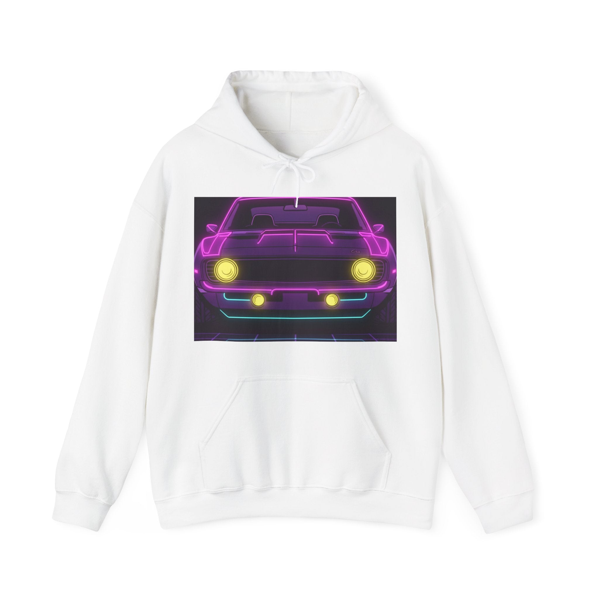 1969 Chevrolet Camaro SS Neon Synthwave Unisex Hoodie