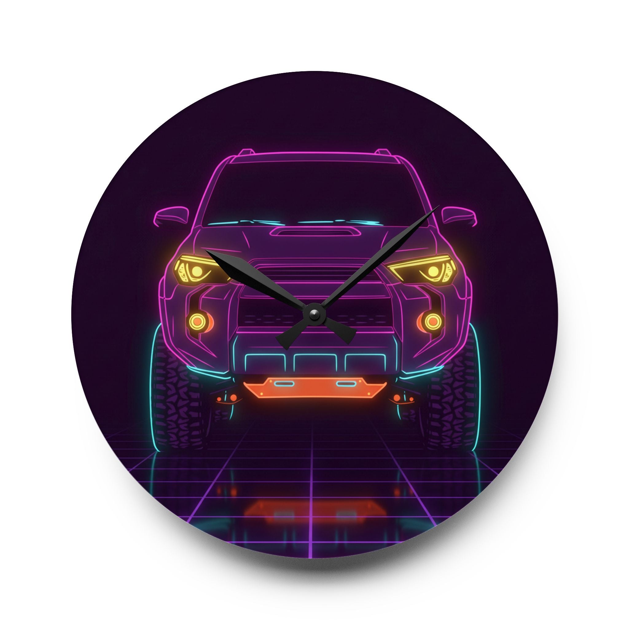 Toyota 4Runner TRD Pro Neon Synthwave Wall Clock