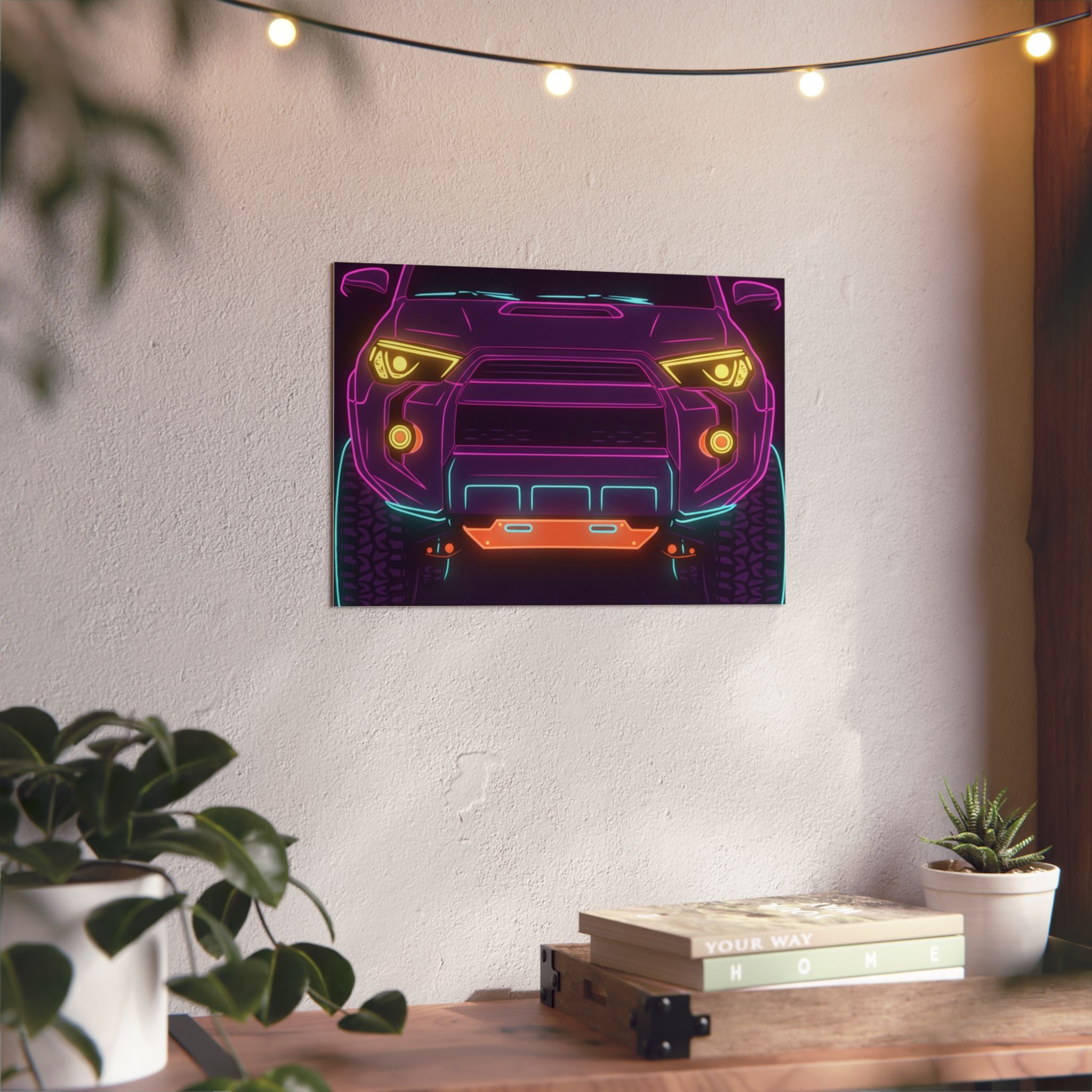Toyota 4Runner TRD Pro Neon Synthwave Metal Wall Sign