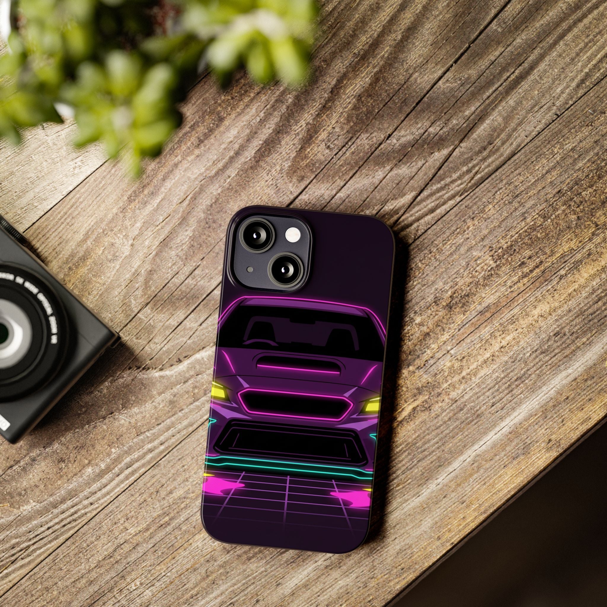 Subaru WRX STI Neon Synthwave Phone Case