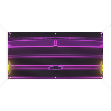Chevy C10 Pickup (1967-72) Pro-Touring Neon Synthwave Banner