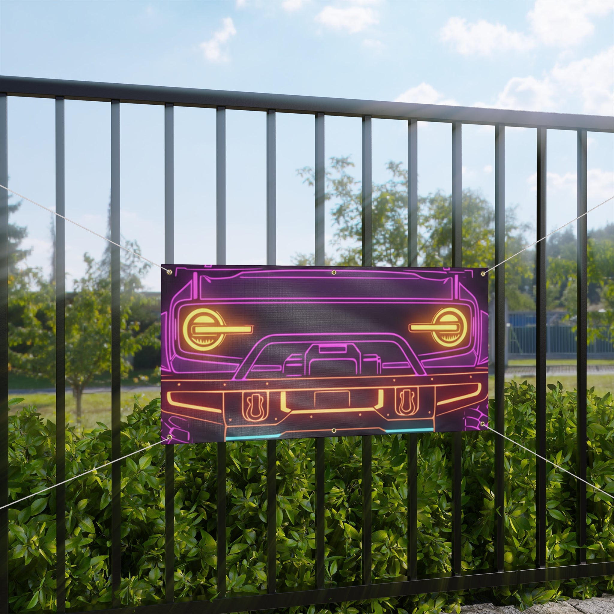 Ford Bronco (2021+) Neon Synthwave Banner
