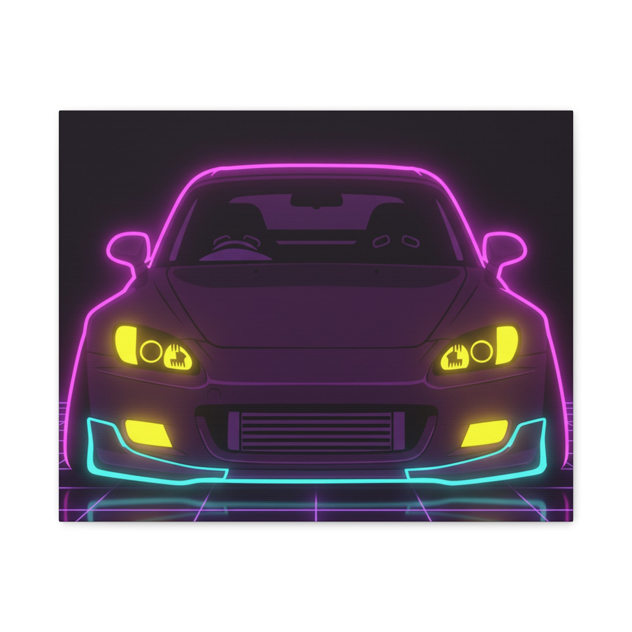 Honda S2000 (1999-09) Neon Synthwave Canvas Wall Art